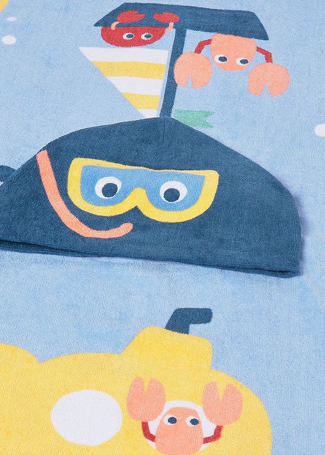 ASCIUGAMANO MARE CON CAPPUCCIO BLU - Noi da piccoli