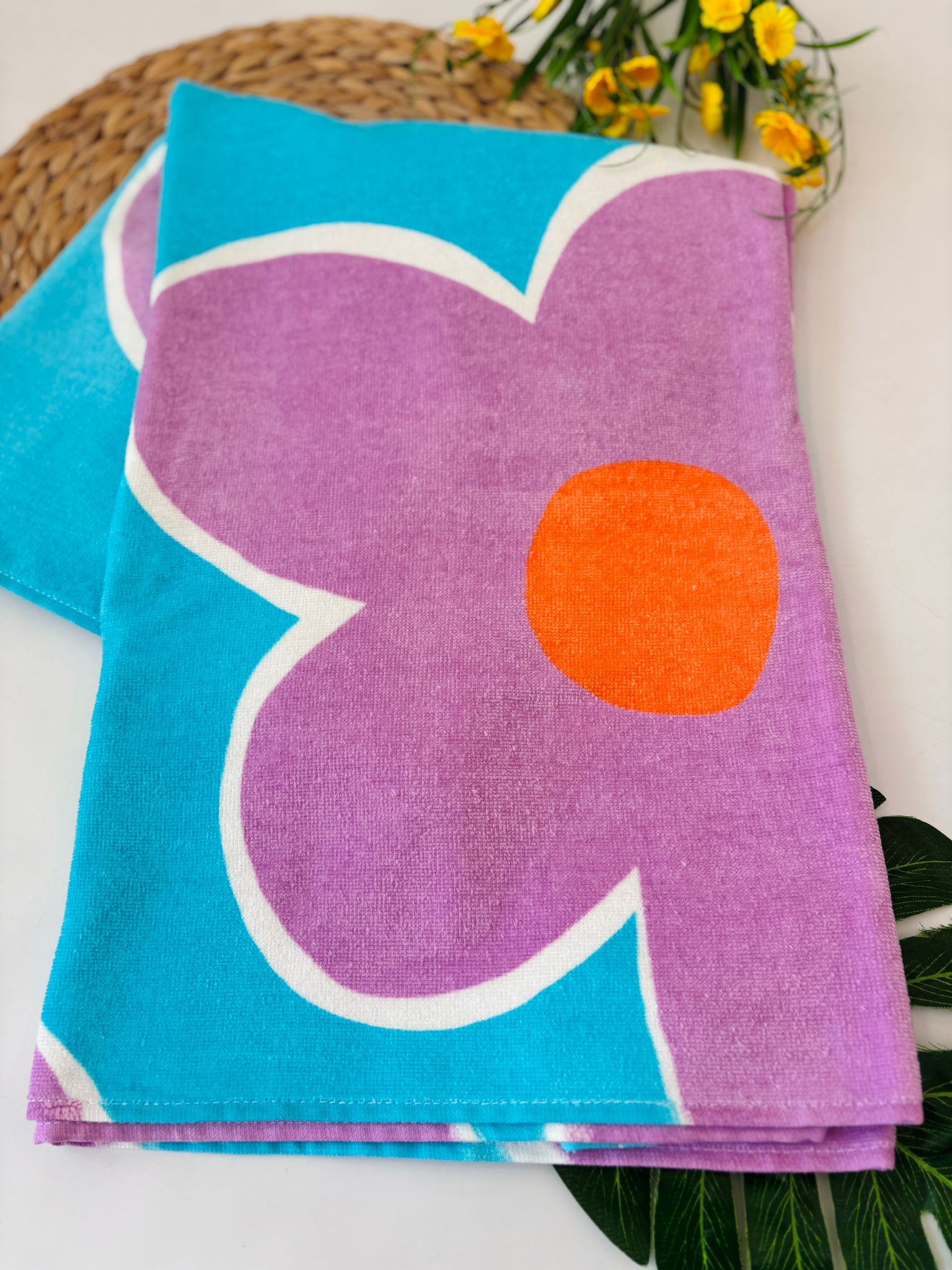 ASCIUGAMANO MARE CON DISEGNINI VIOLA - Noi da piccoli