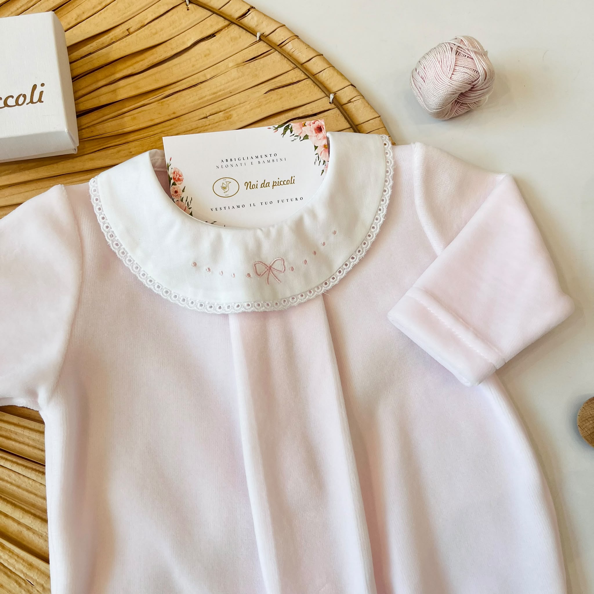TUTINA CINIGLIA COLLO CON FIOCCHETTO ROSA