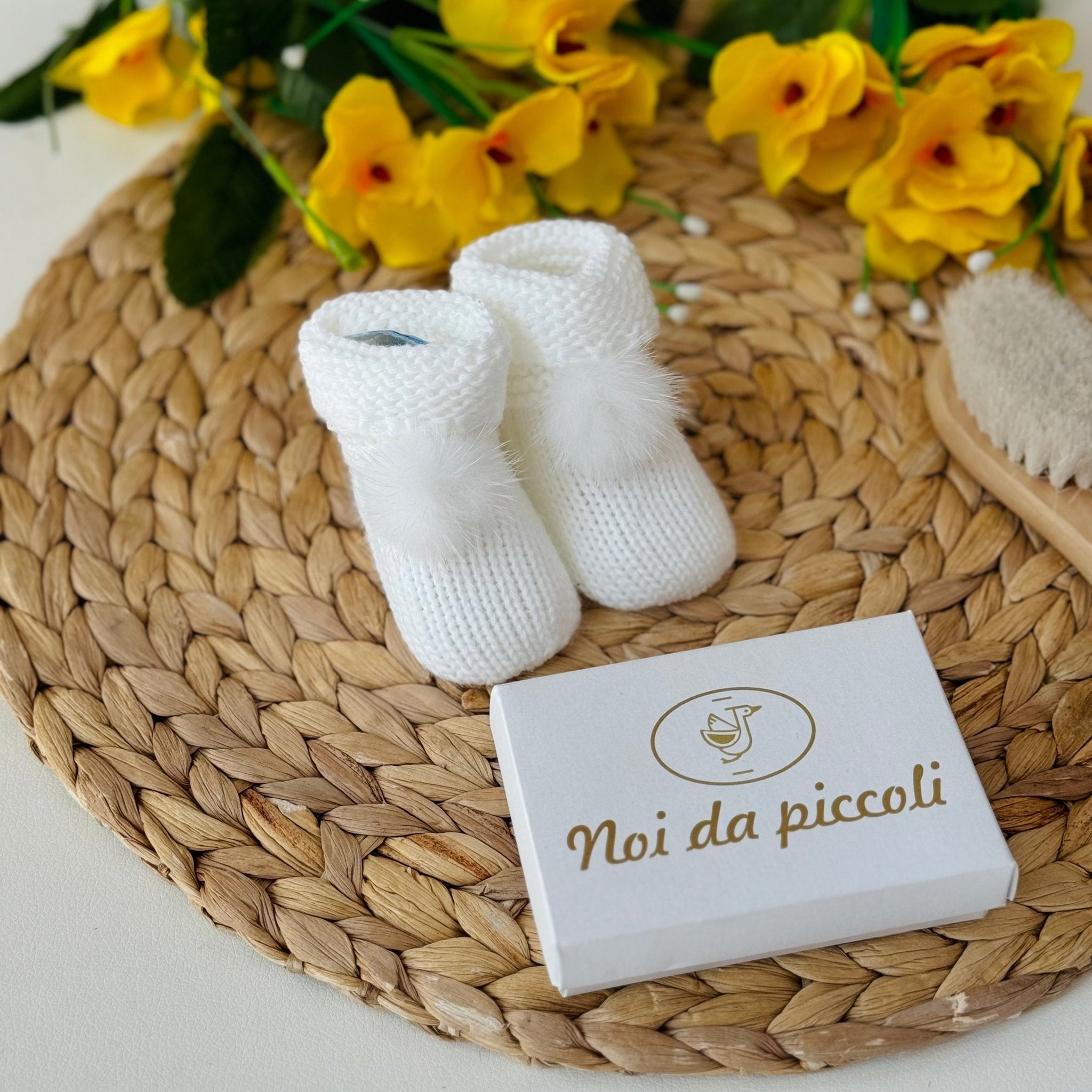 BABBUCCE BIANCO CON PON POM BIANCO - Noi da piccoli