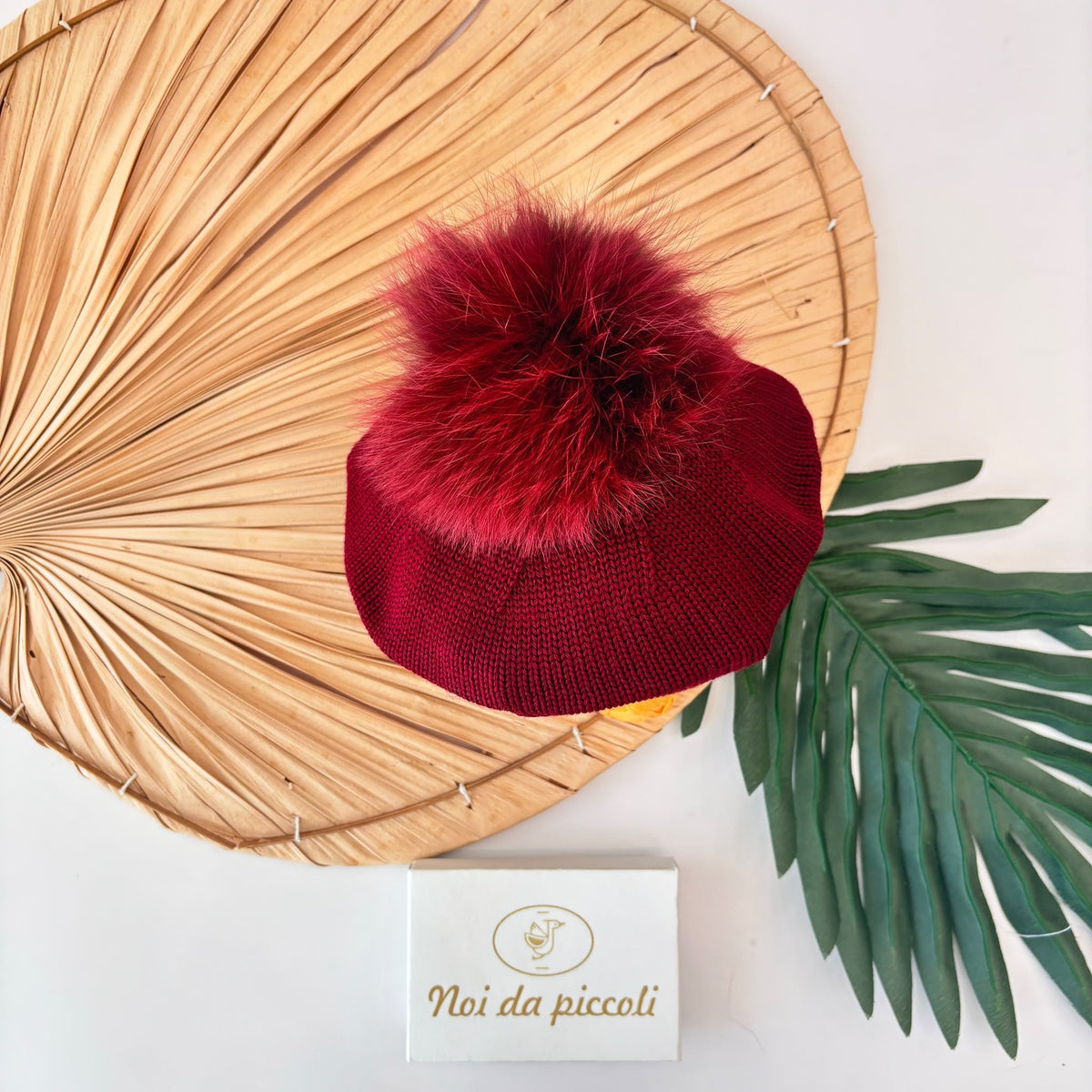 BASCO Pon Pom Volpe Lana BORDEAUX - Noi da piccoli