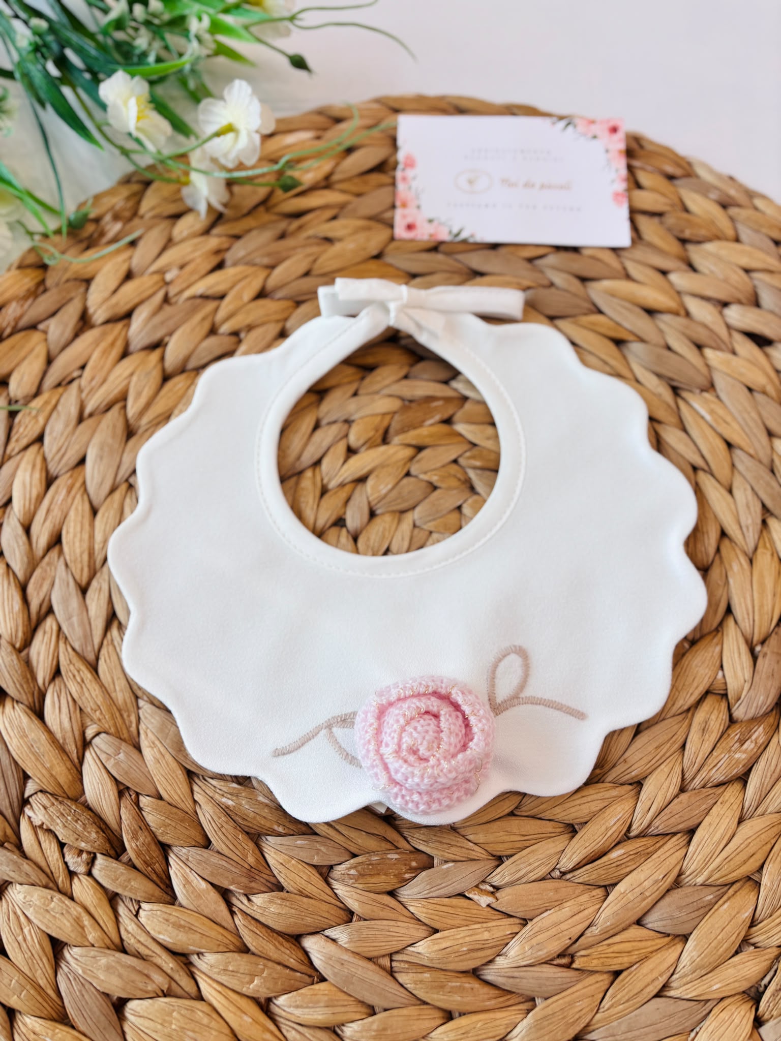 BAVETTA 100 % COTONE BIANCO - Noi da piccoli