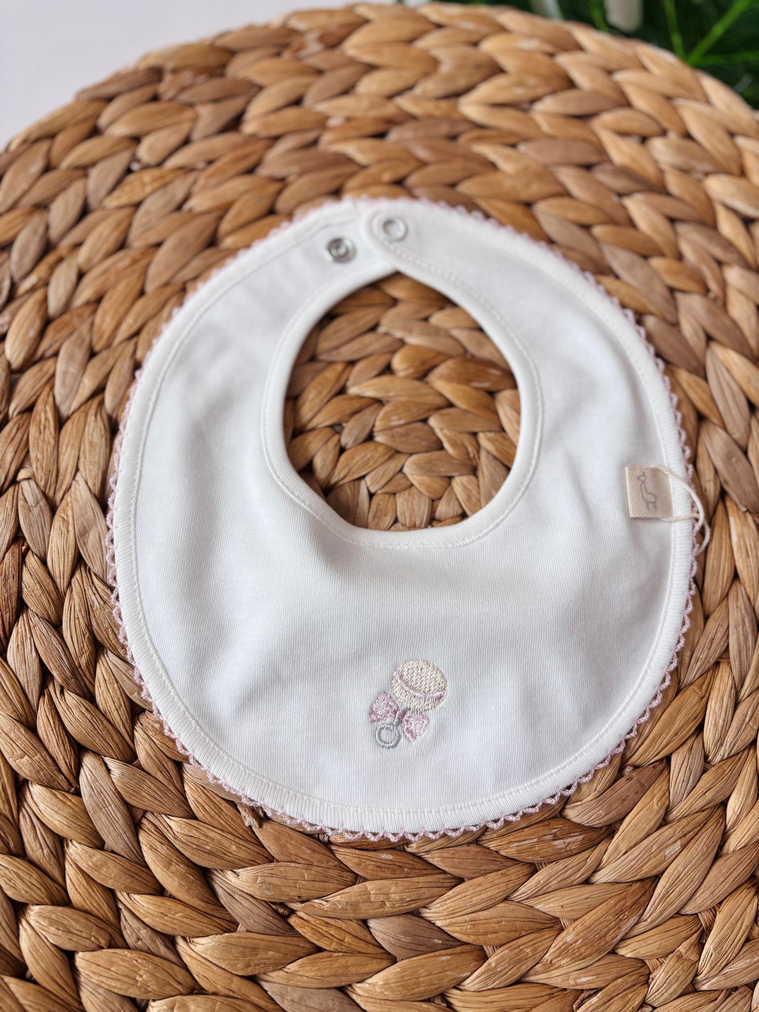 BAVETTA 100 % COTONE BIANCO SONAGLIO - Noi da piccoli