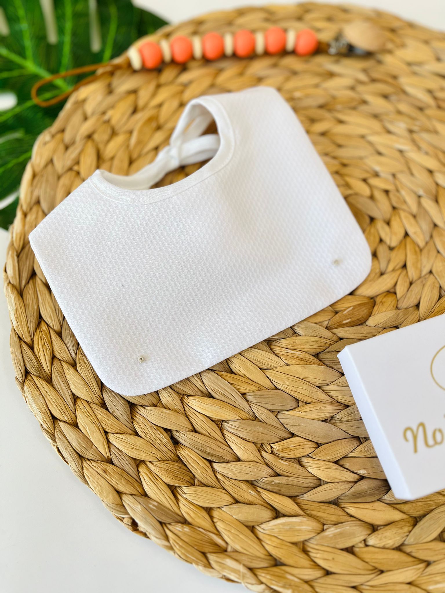 BAVETTA CON NODINI 100% COTONE PIQUET BIANCO - Noi da piccoli