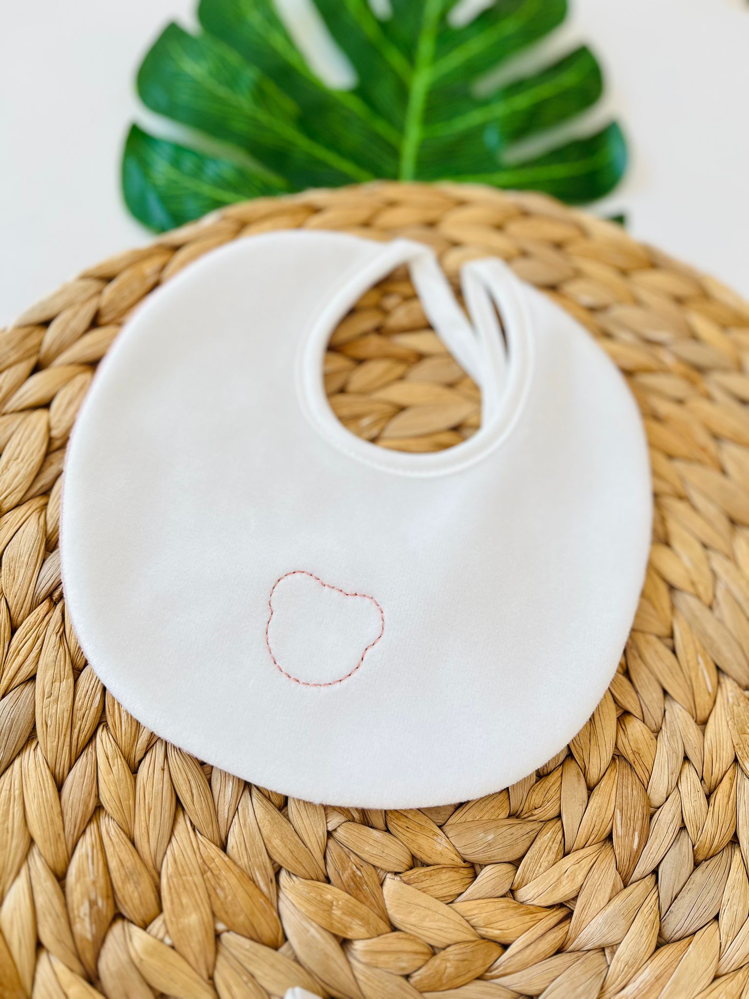 BAVETTA CON ORSETTO PANNA ROSA - Noi da piccoli