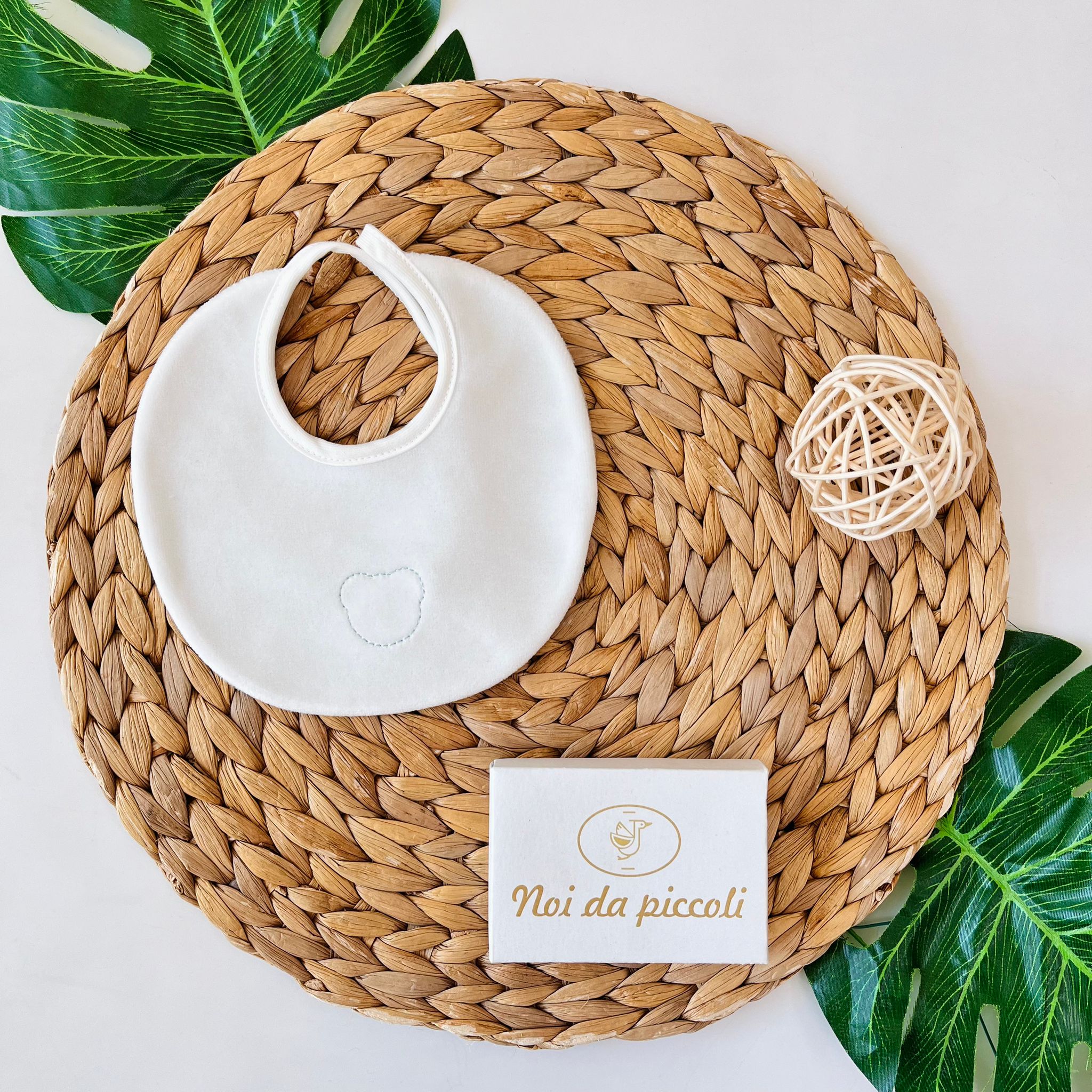 BAVETTA CON ORSETTO PANNA ROSA - Noi da piccoli