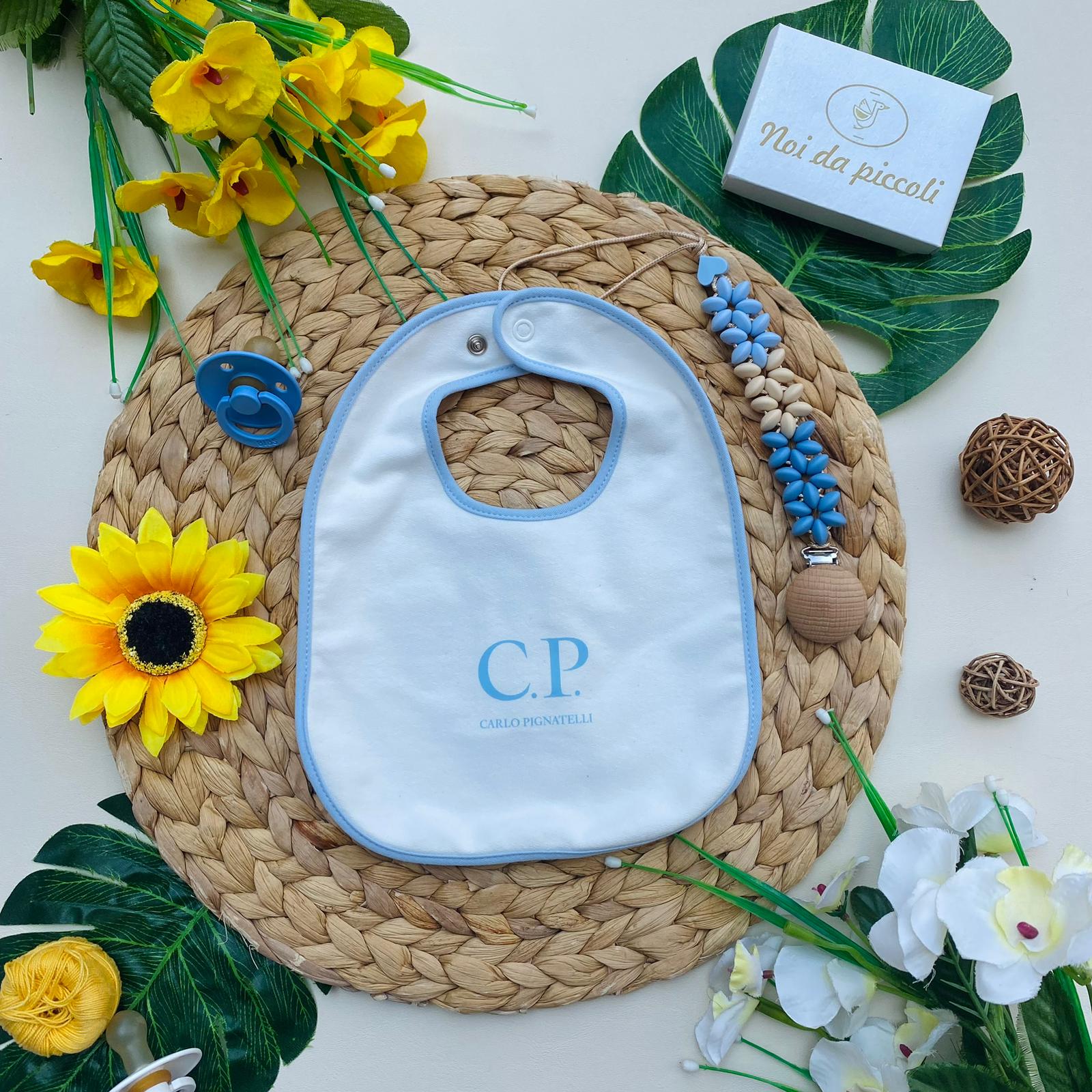 BAVETTA Cotone BIANCO - CIELO - Noi da piccoli