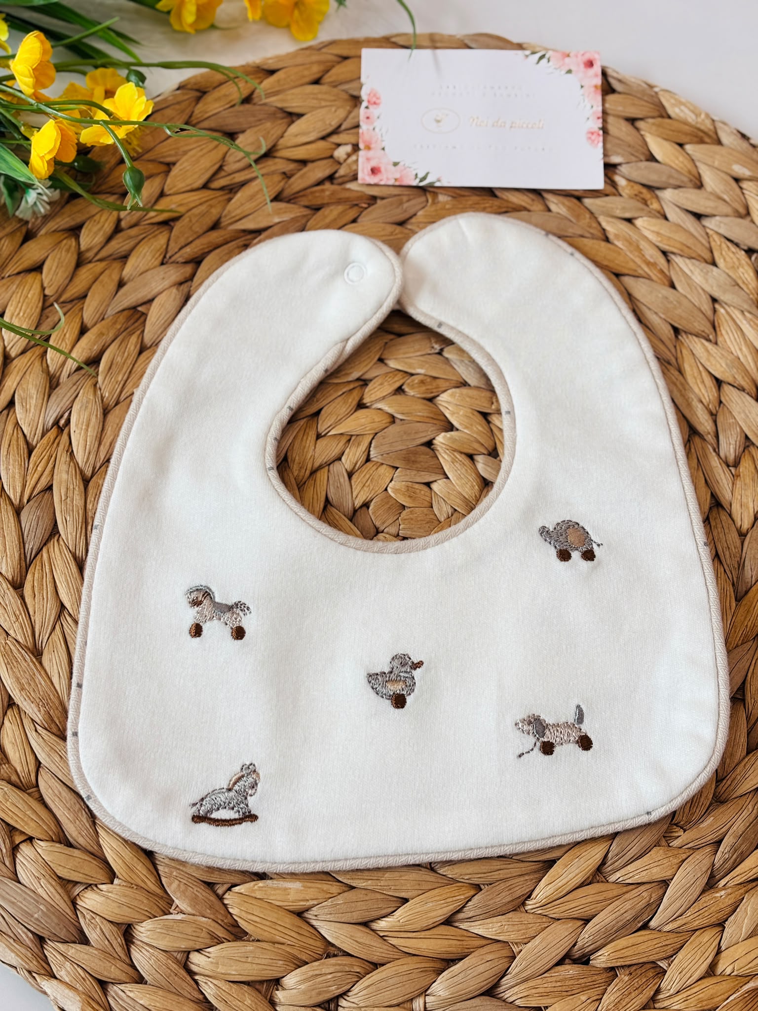 BAVETTA COTONE CALDO BIANCO - Noi da piccoli