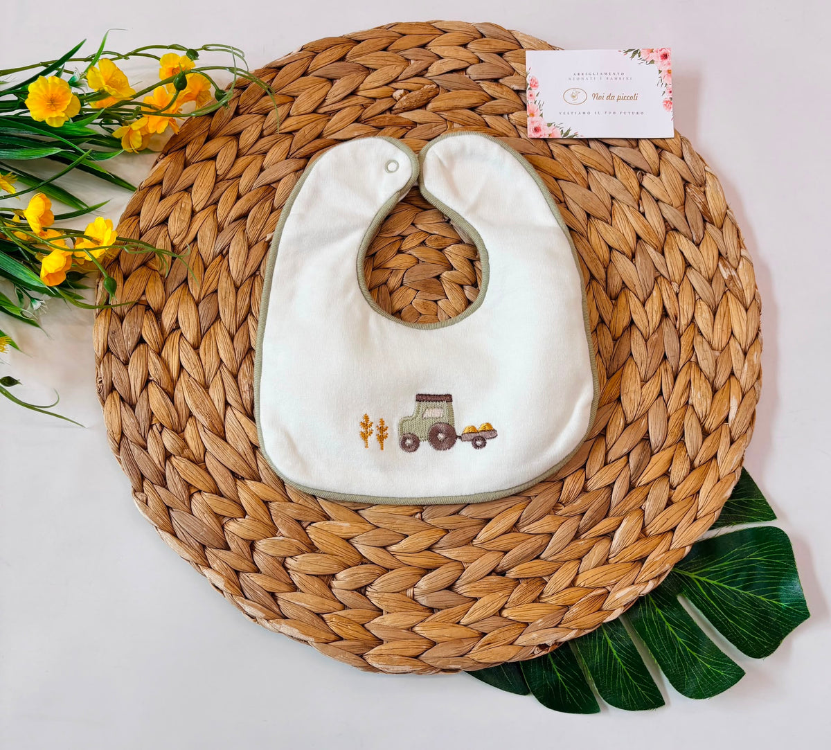 BAVETTA COTONE CALDO BIANCO - Noi da piccoli
