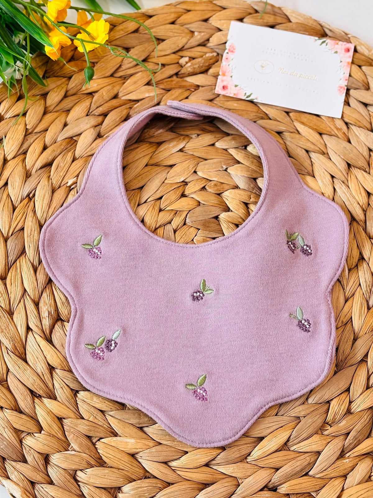 BAVETTA COTONE CALDO MALVA - Noi da piccoli