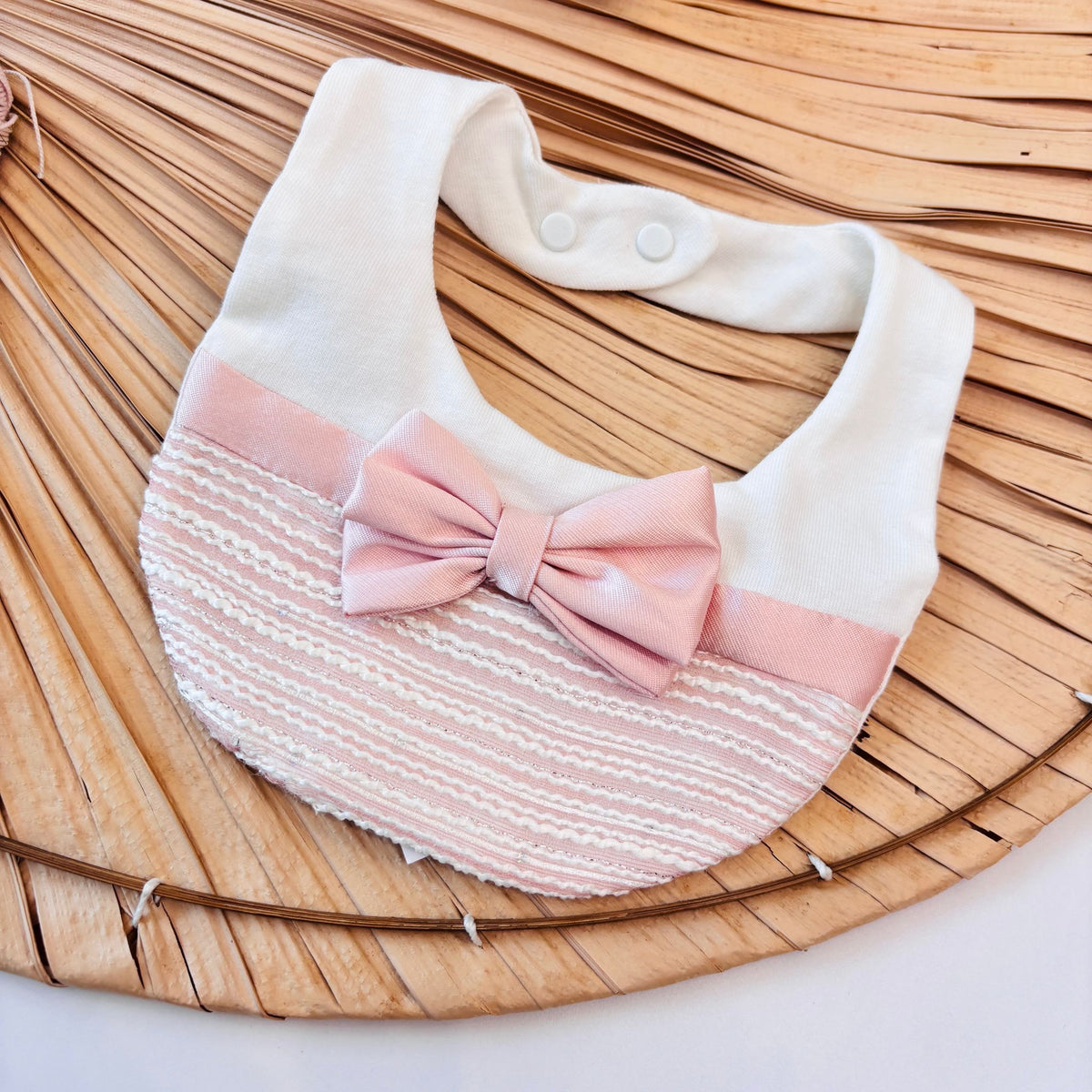 BAVETTA IN COTONE DEMETRA PANNA ROSA - Noi da piccoli