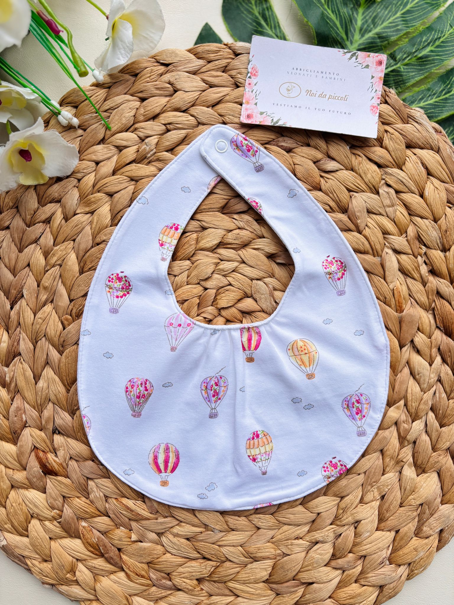 BAVETTA MONGOLFIERE COTONE BIANCO - Noi da piccoli