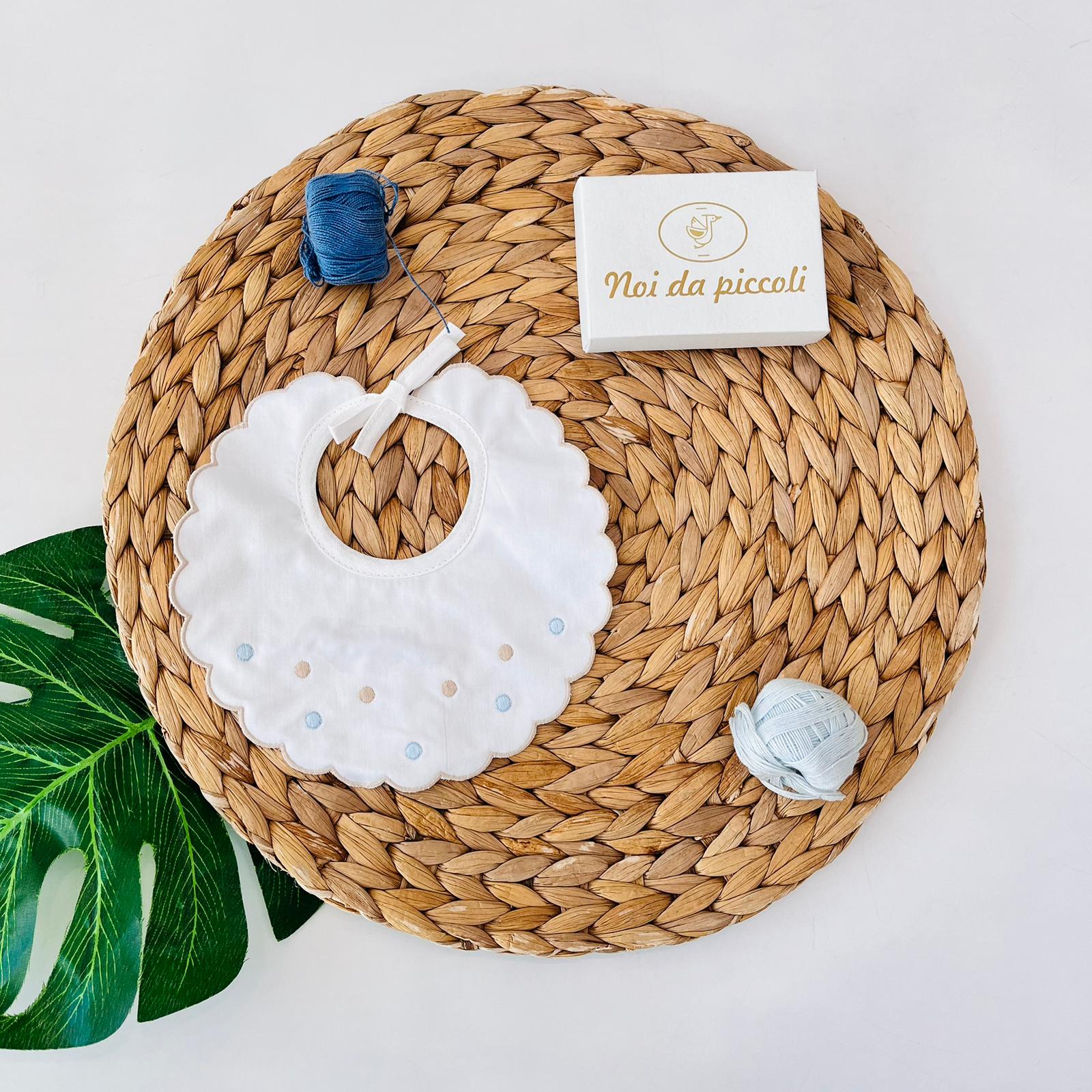 BAVETTA POIS Cotone POLVERE BIANCO - Noi da piccoli