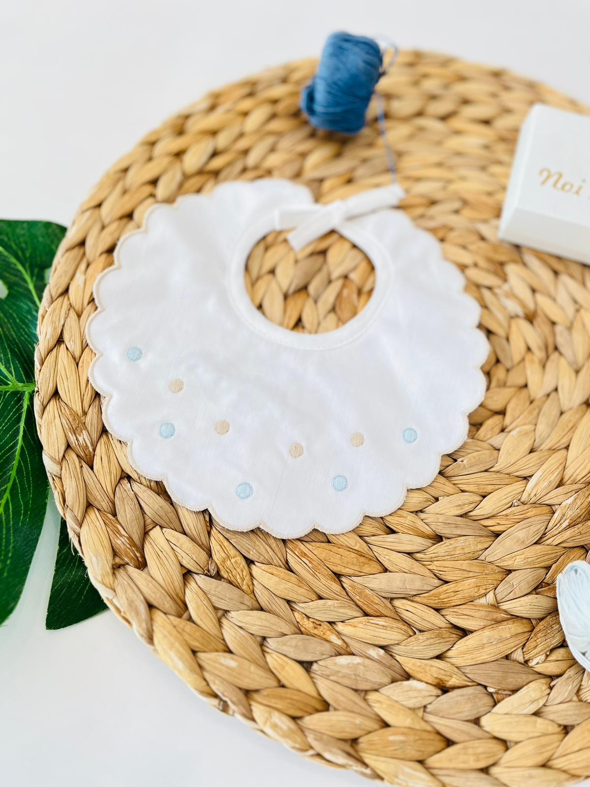 BAVETTA POIS Cotone POLVERE BIANCO - Noi da piccoli