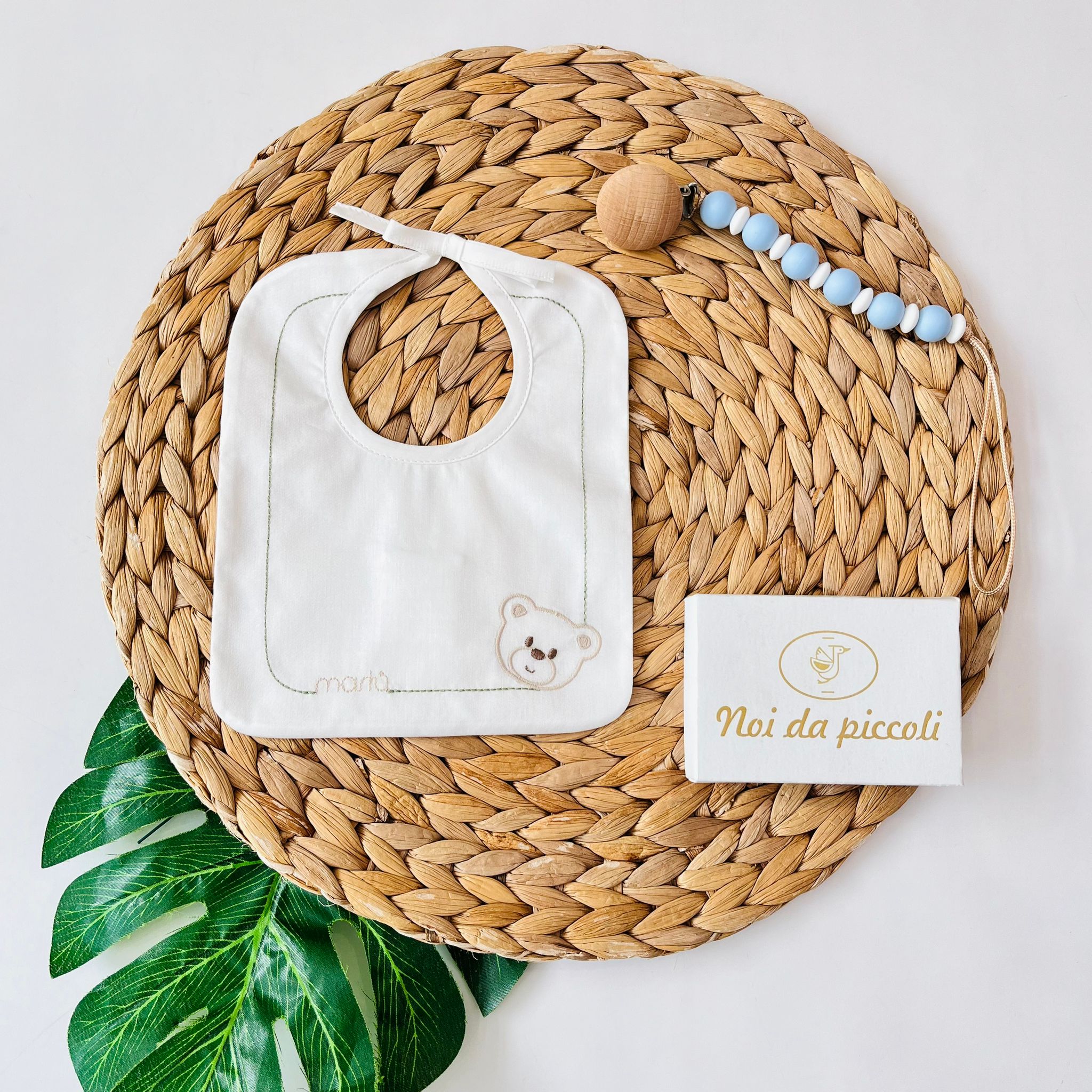 BAVETTA TENERO ORSETTO 100 % COTONE VANIGLIA - Noi da piccoli