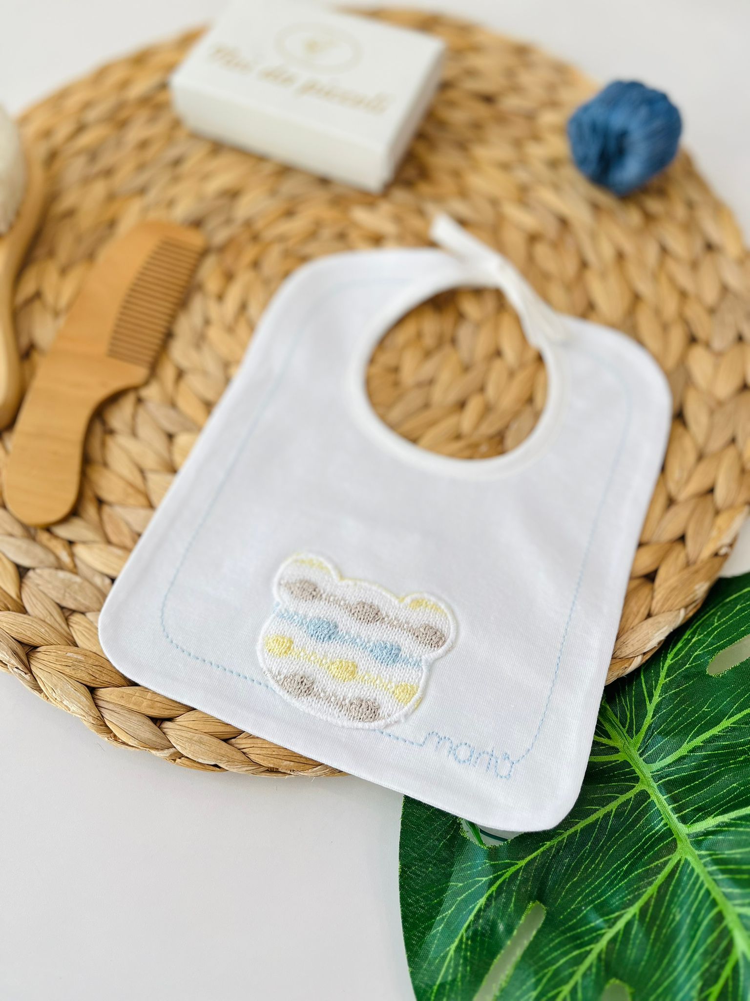 BAVETTO ORSETTO 100 % COTONE POLVERE MULTICOLOR - Noi da piccoli