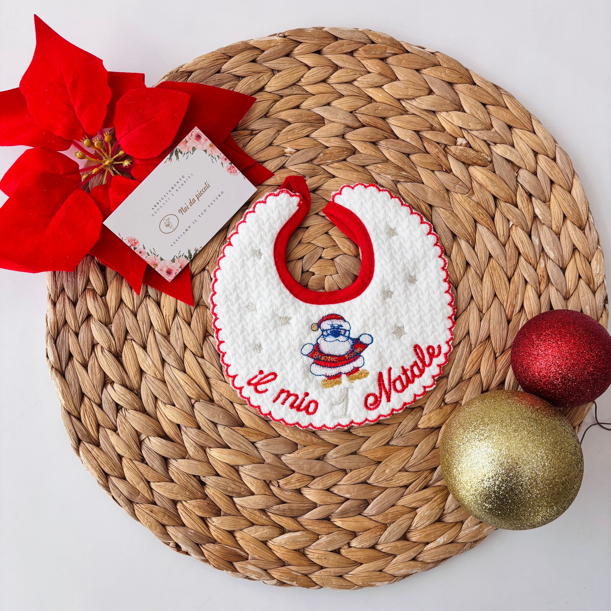 BAVETTO PRIMO NATALE SANTA KLAUS BIANCO - Noi da piccoli