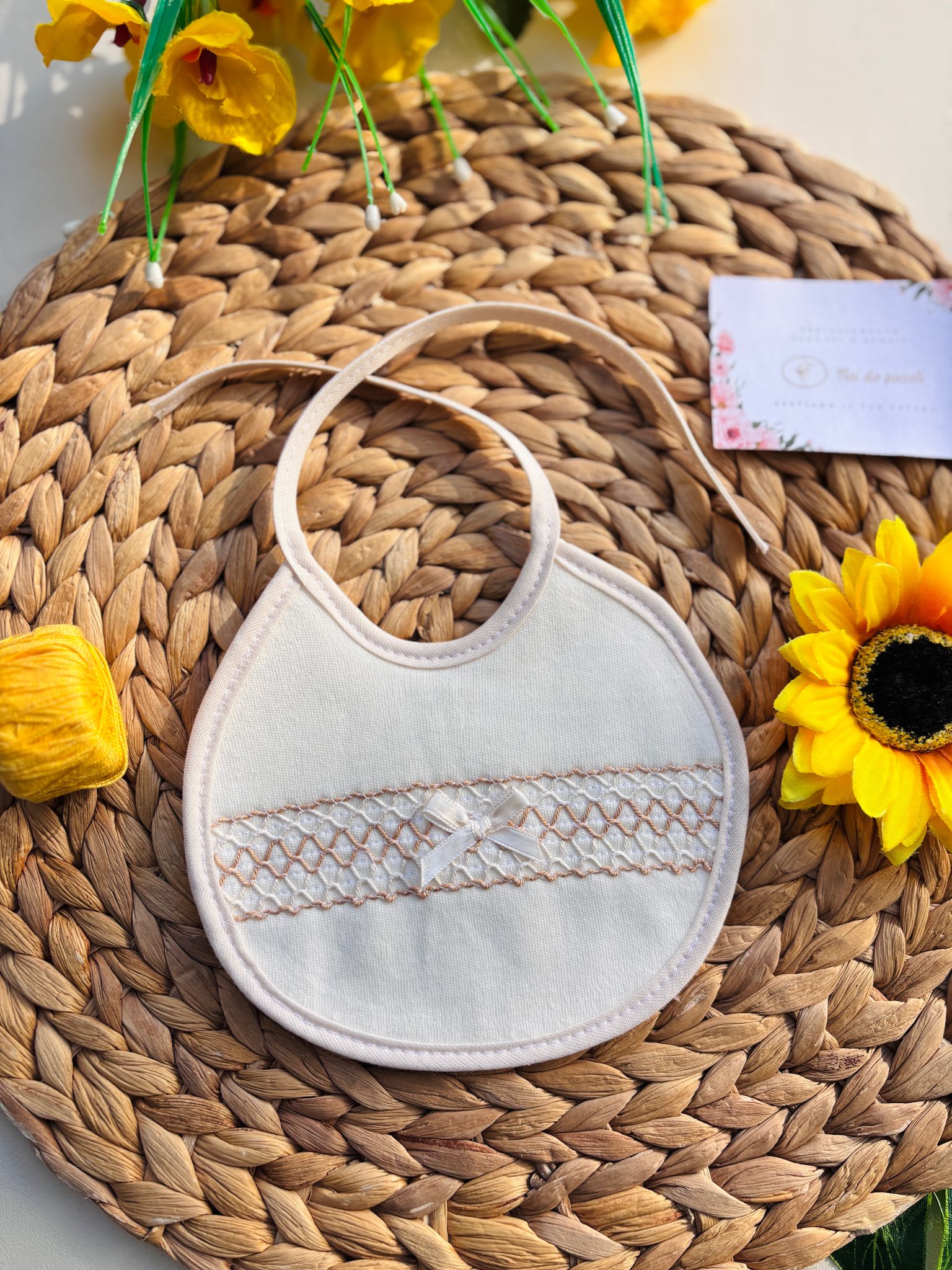 BAVETTO PUNTO SMOK BEIGE - Noi da piccoli