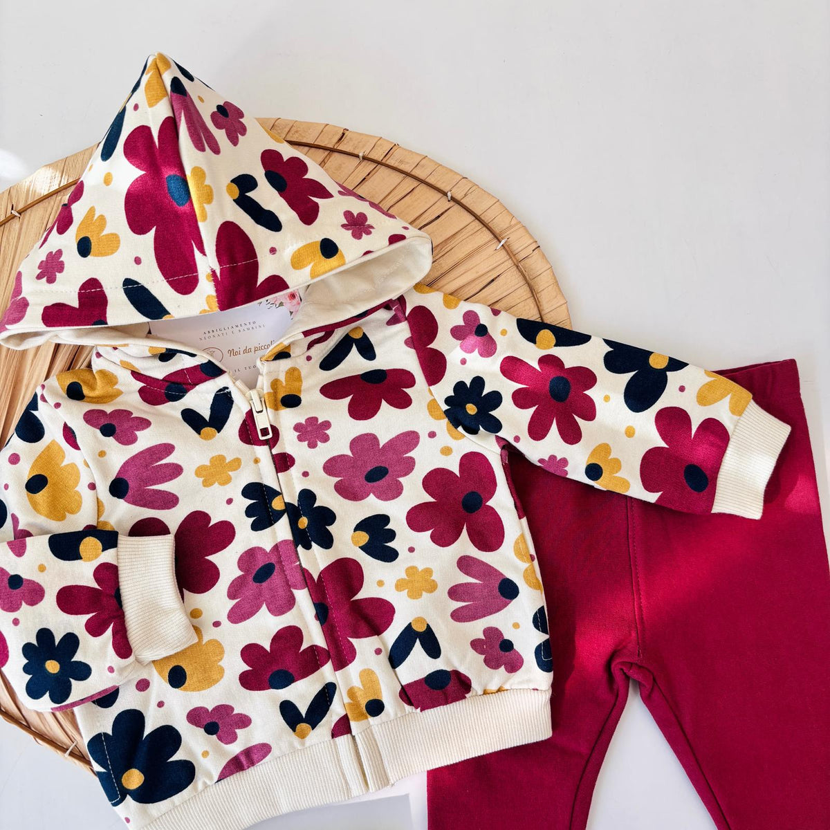 COMPLETO IN COTONE CALDO LAMPONE