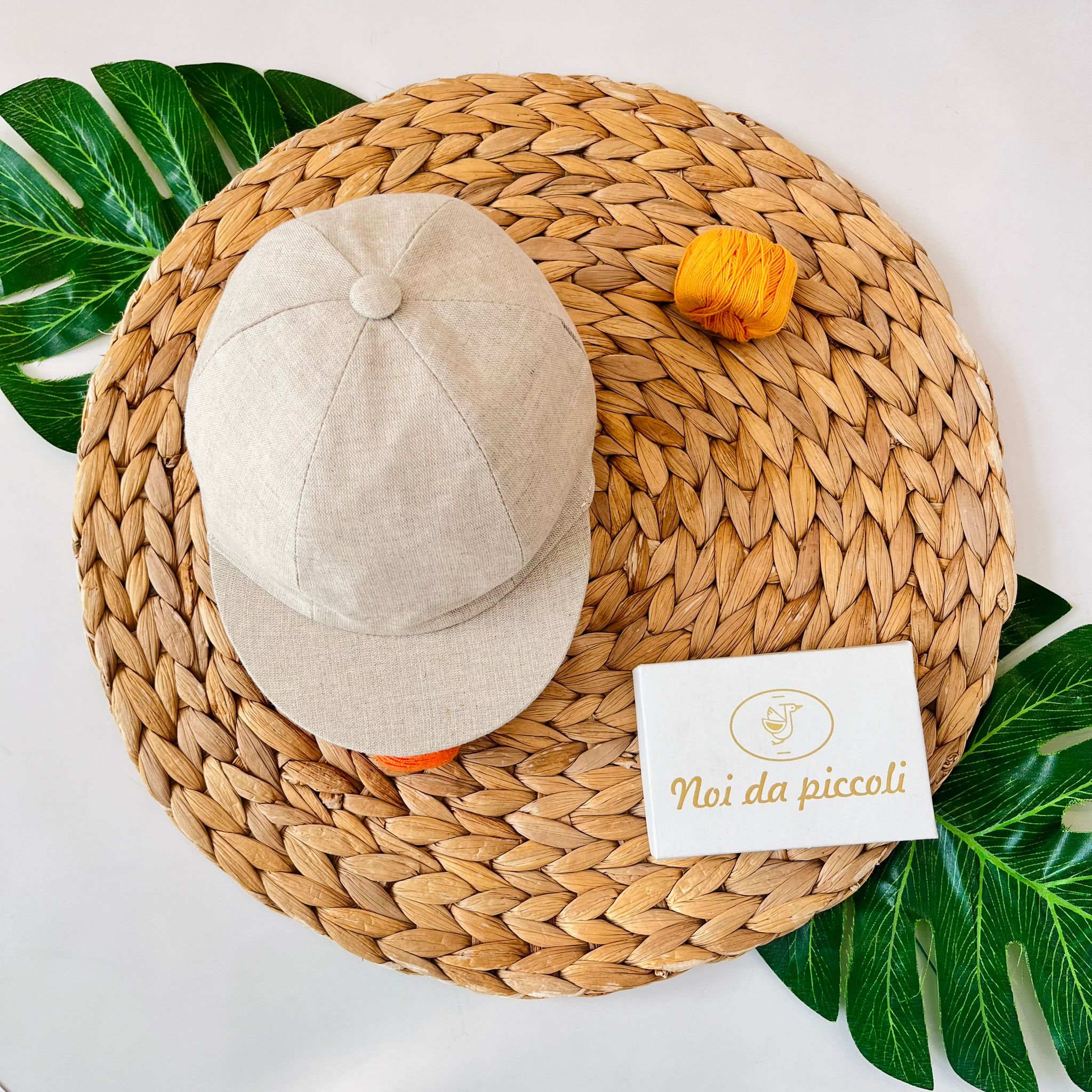 BERRETTO CON VISIERA COTONE FRESCO BEIGE - Noi da piccoli