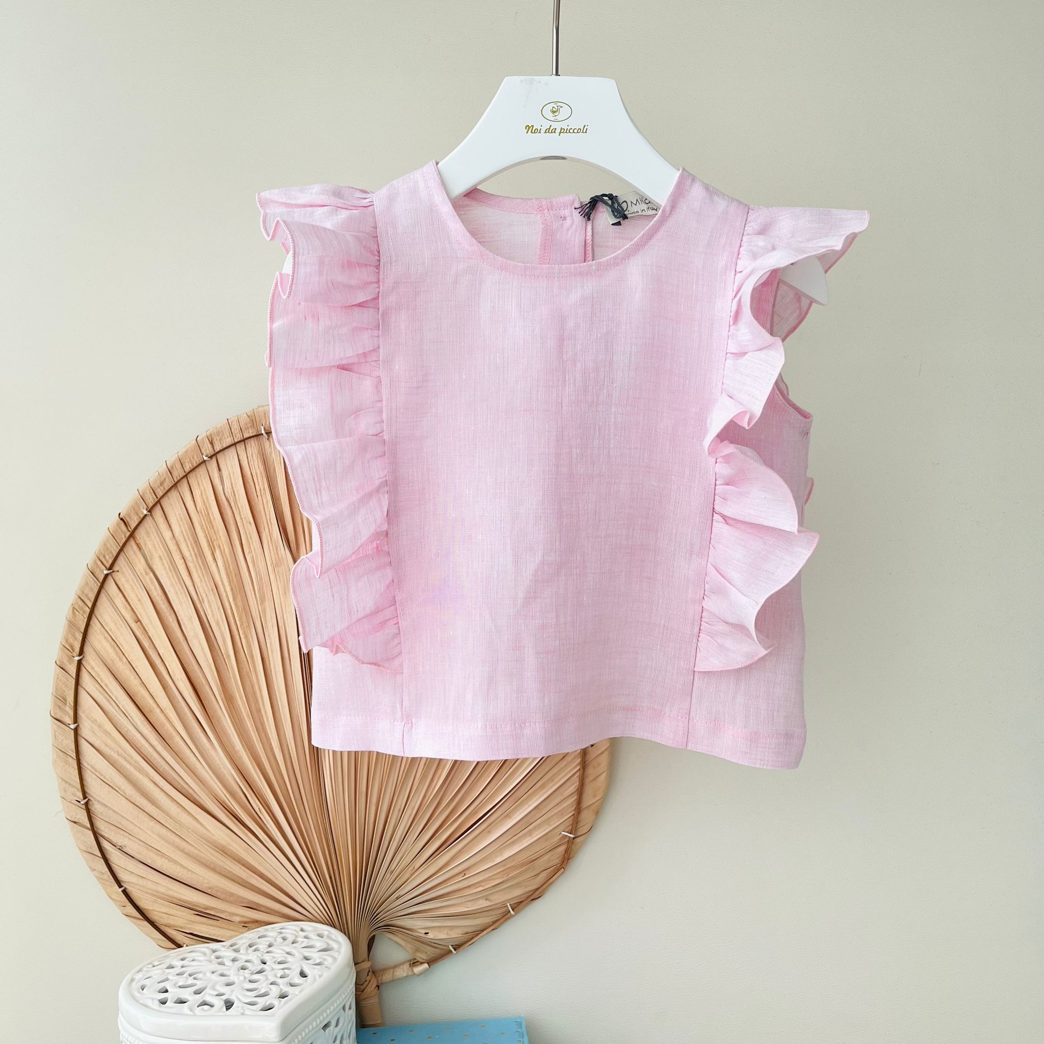 BLUSA 100% LINO ROSA - Noi da piccoli