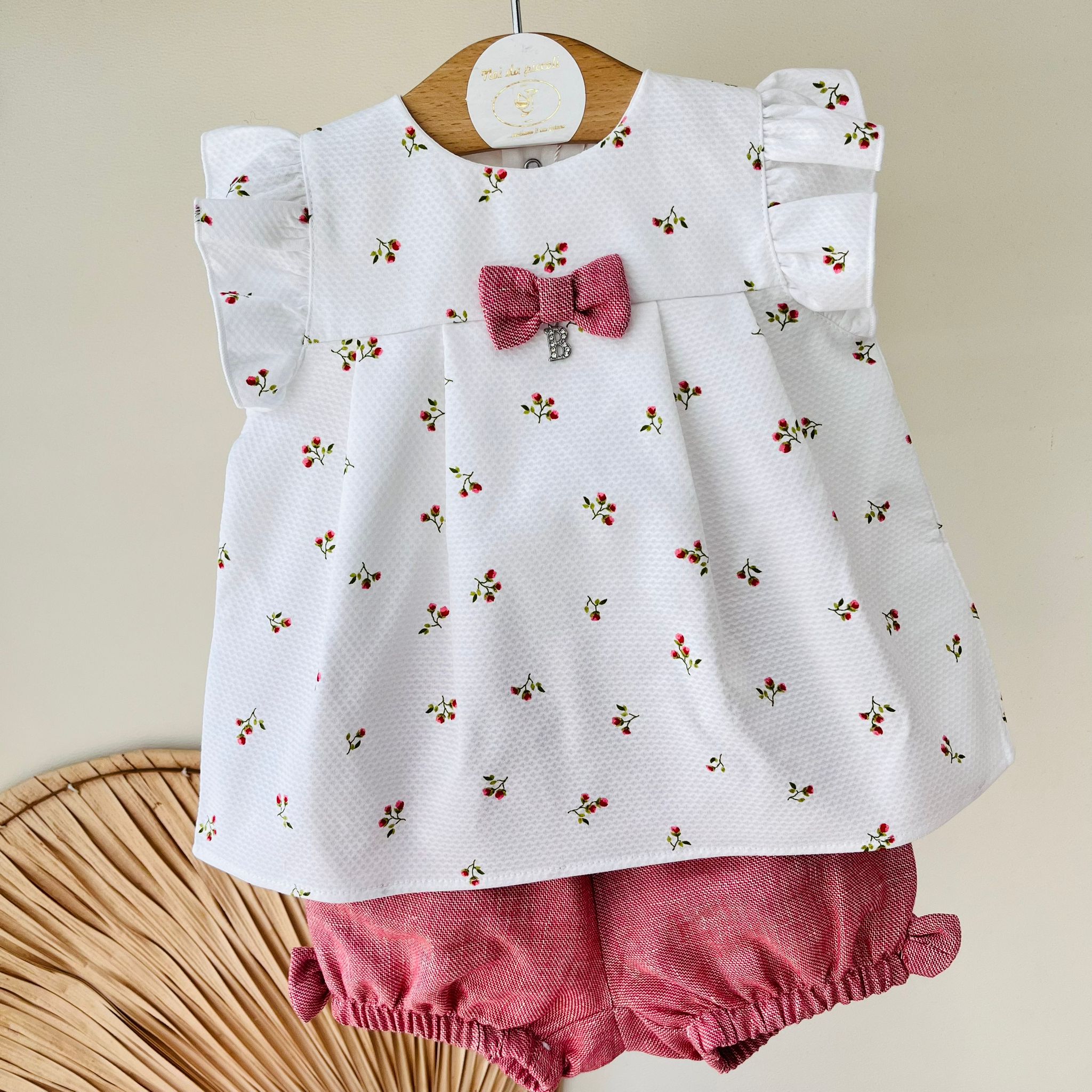 BLUSA CON CULOTTINA 100 % COTONE BIANCO - Noi da piccoli