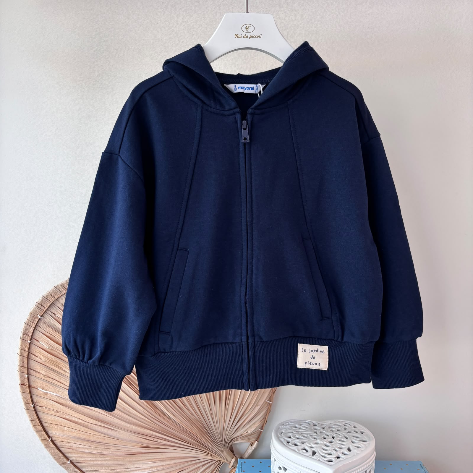 FELPA CON CAPPUCCIO BLU NAVY