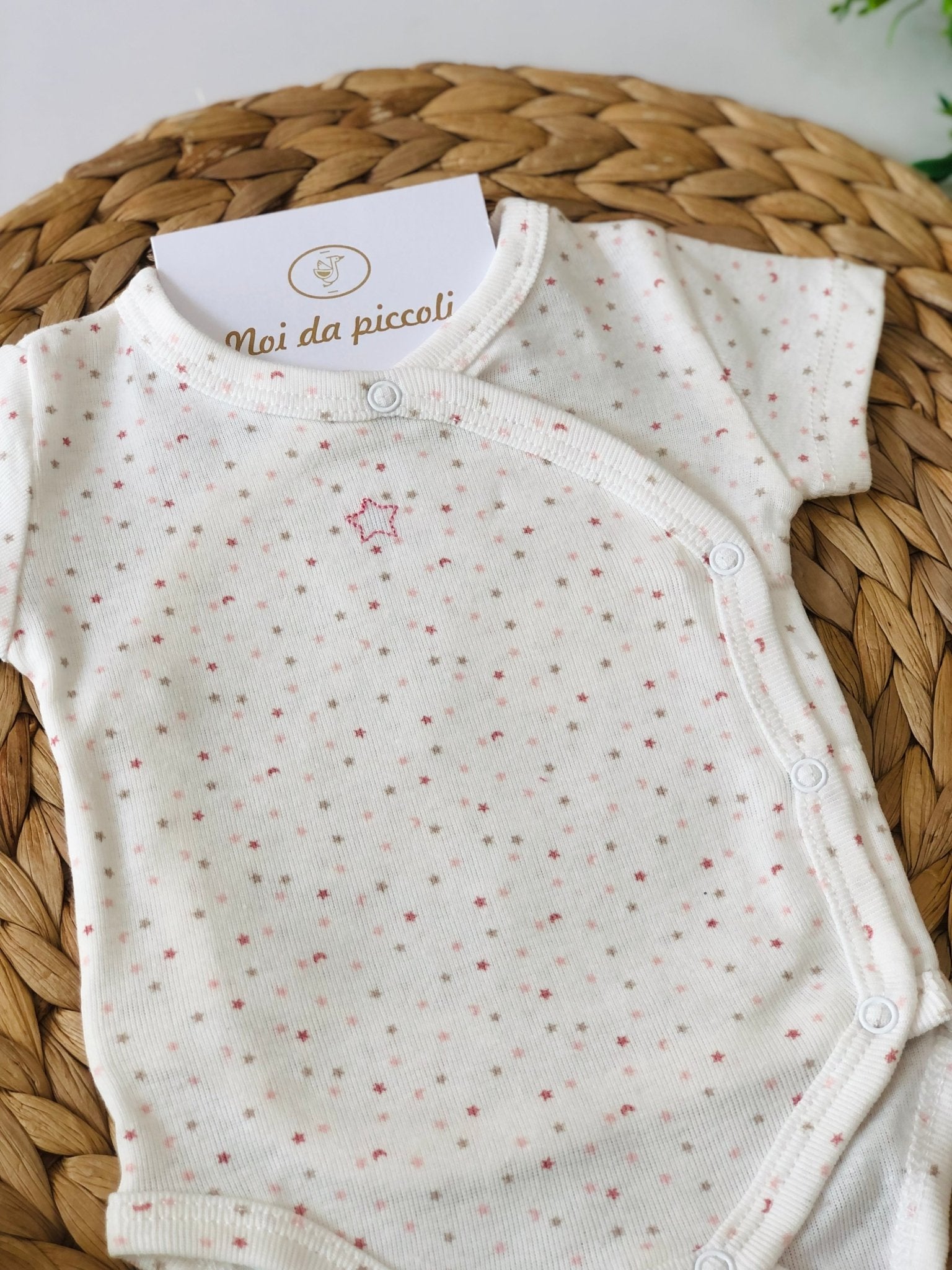 BODY BIANCO STELLINA ROSA E BEIGE - Noi da piccoli