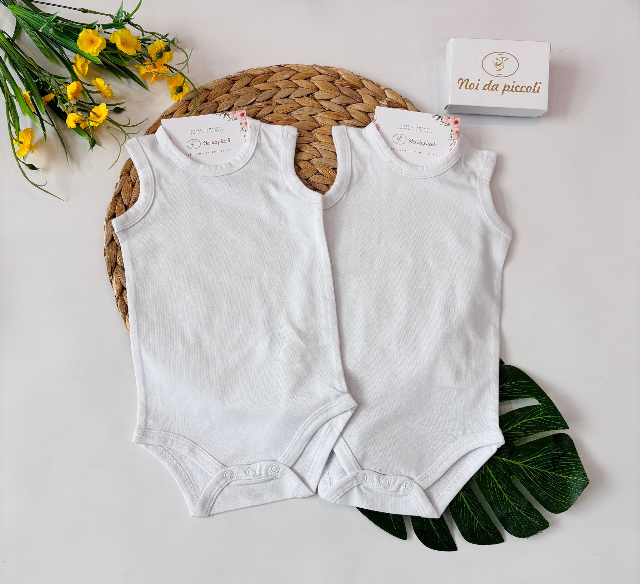 BODY BIPACK IN COTONE BIANCO - Noi da piccoli