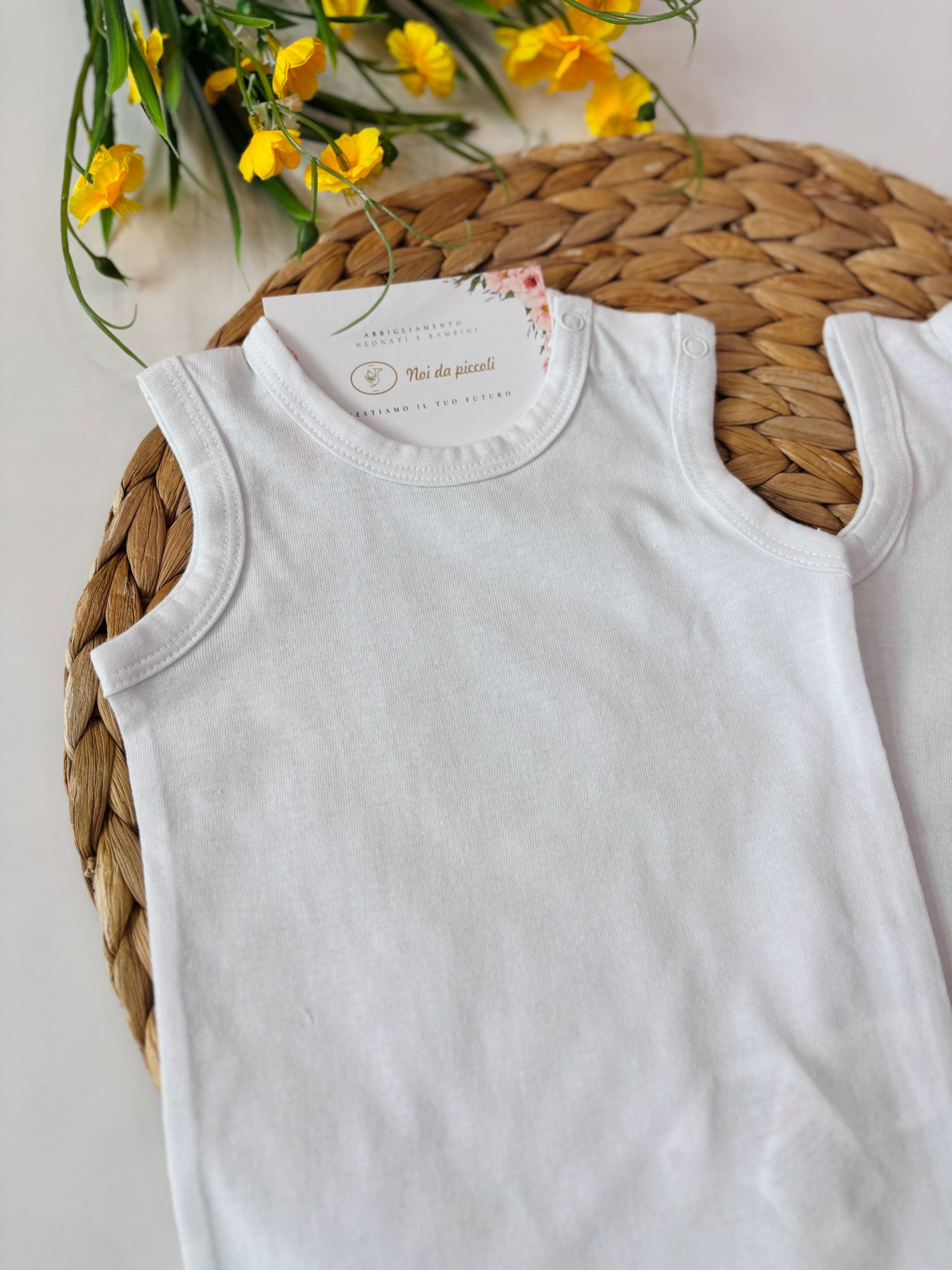 BODY BIPACK IN COTONE BIANCO - Noi da piccoli