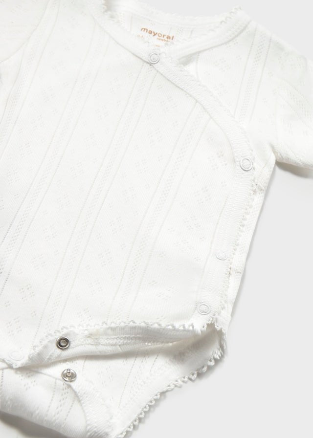 BODY CON DELICATI RICAMI COTONE CRUDO - Noi da piccoli