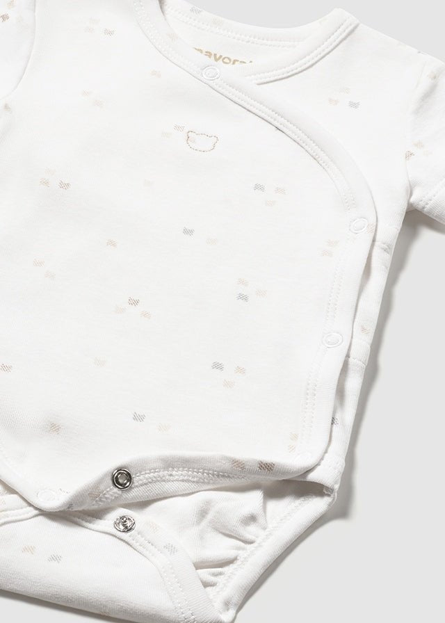 BODY IN COTONE A MANICA CORTA ORSETTI BIANCO - Noi da piccoli