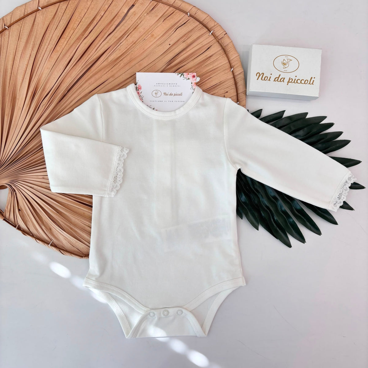 BODY IN COTONE CALDO BIANCO - Noi da piccoli