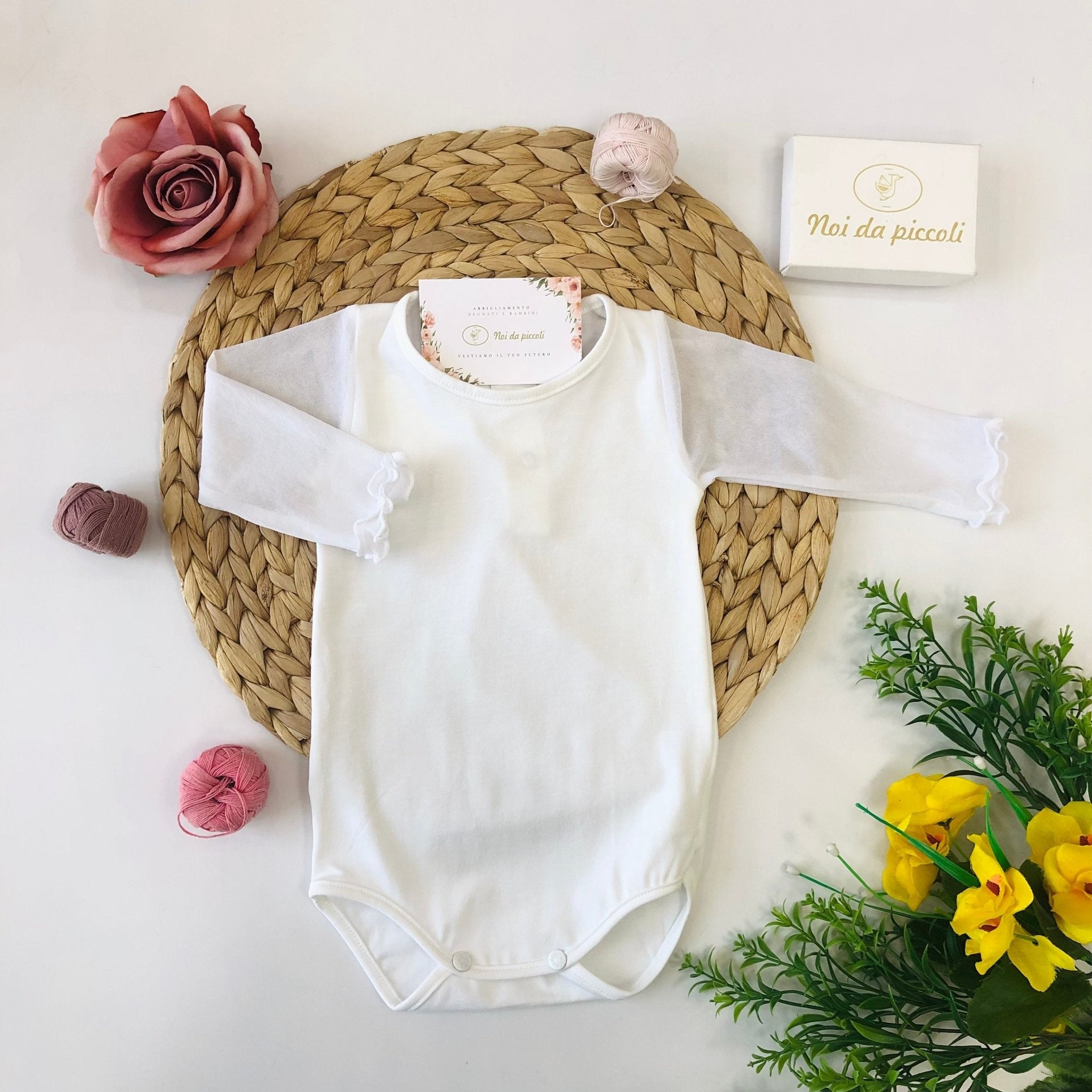 BODY MANICA VELO BIANCO - Noi da piccoli