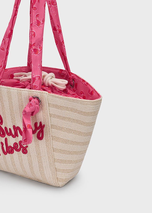 BORSA MARE "SUNNY VIBES" BEIGE E FUCSIA - Noi da piccoli