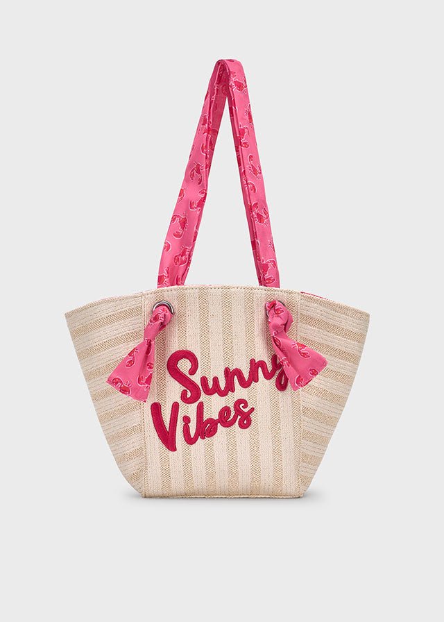 BORSA MARE "SUNNY VIBES" BEIGE E FUCSIA - Noi da piccoli