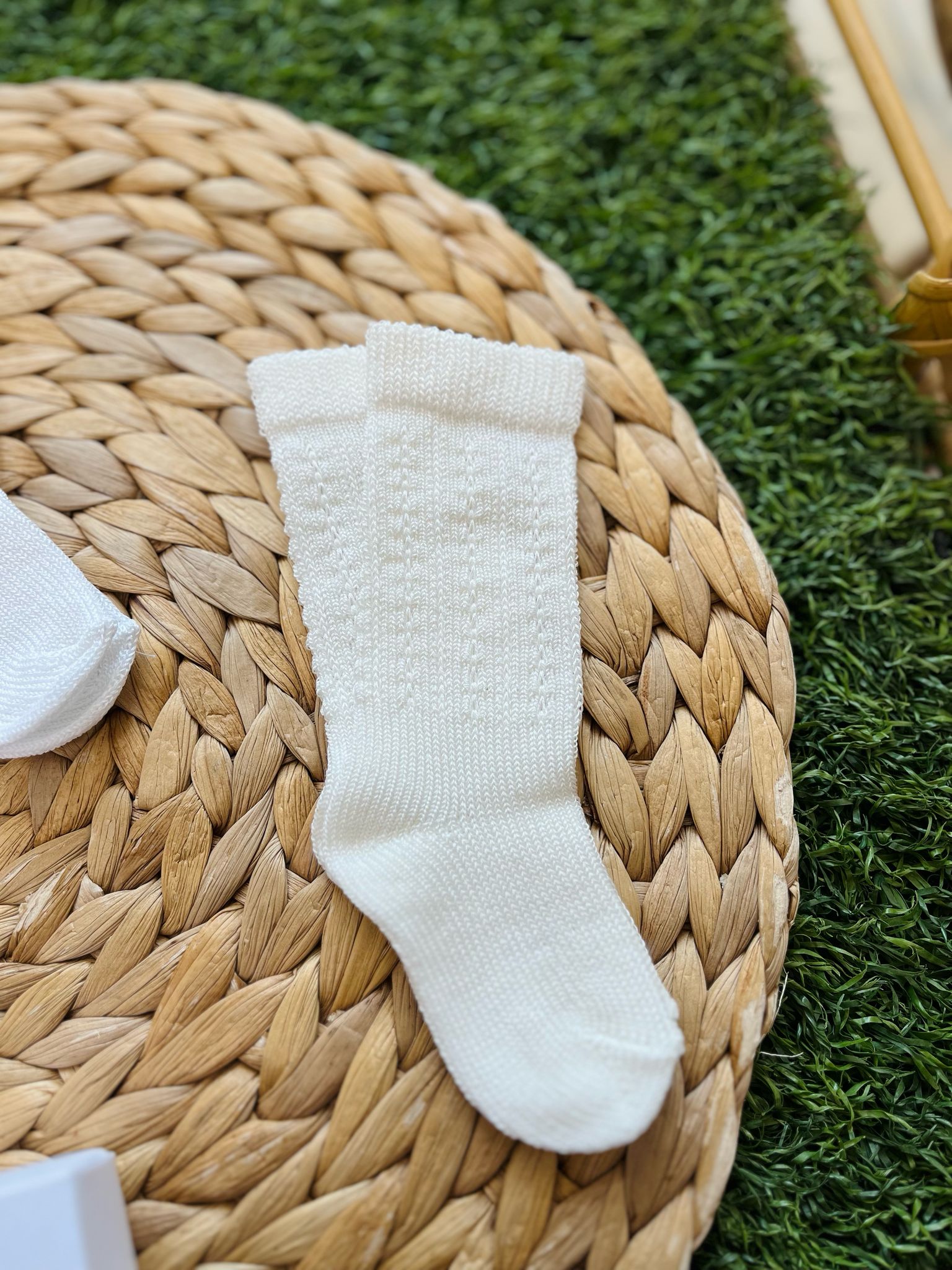 CALZINO ALTO TRAMATO  IN COTONE