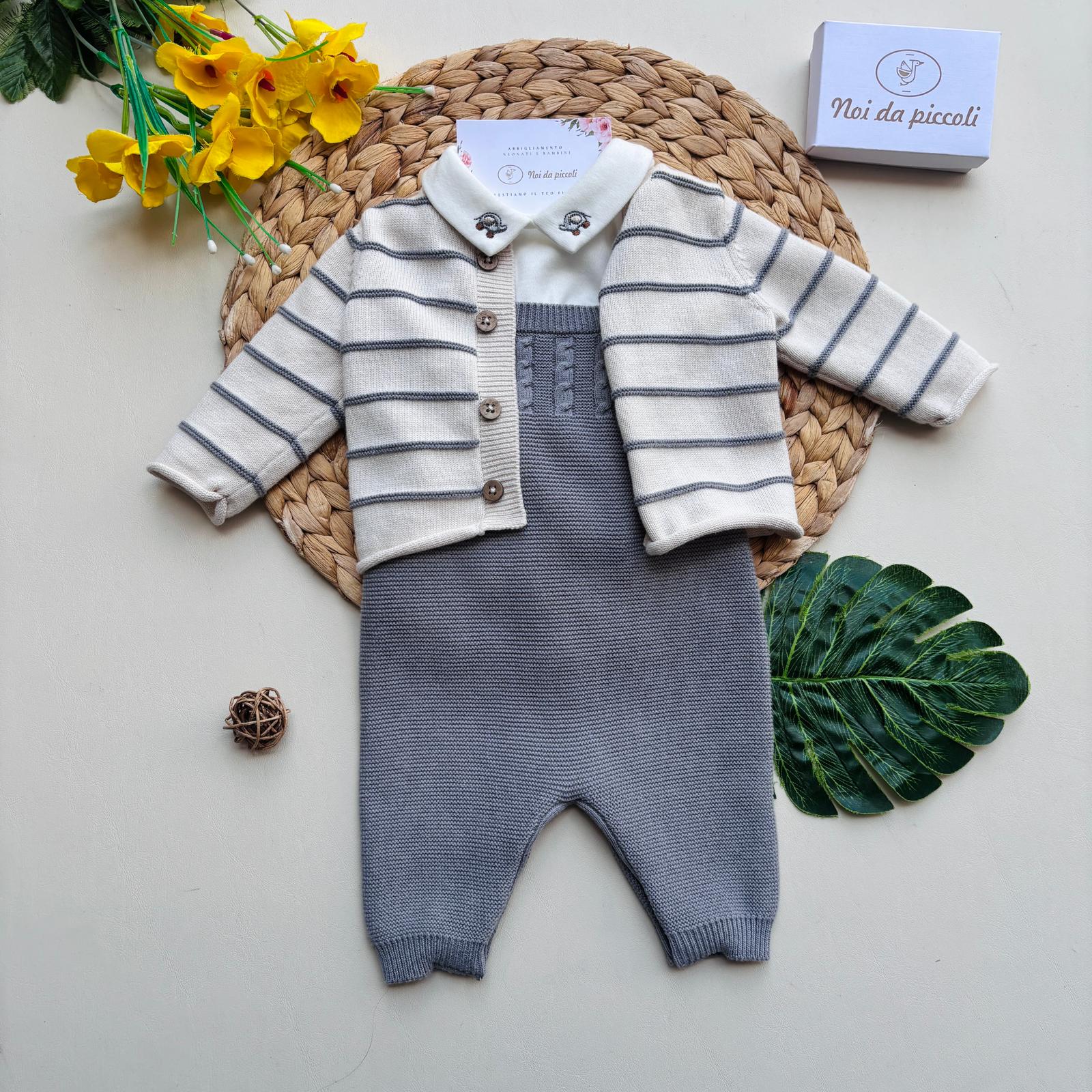 COMPLETO  GRIGIO E PANNA