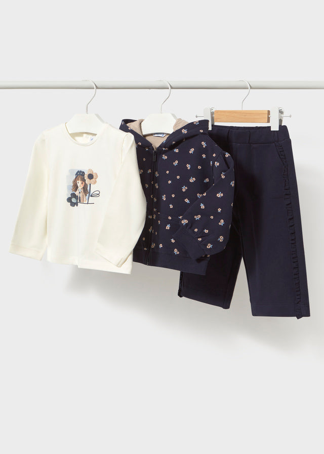 COMPLETO IN COTONE CALDO BLU