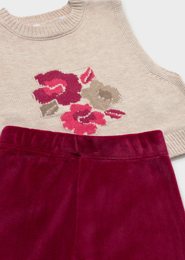 COMPLETO IN FILATO CALDO FUCSIA