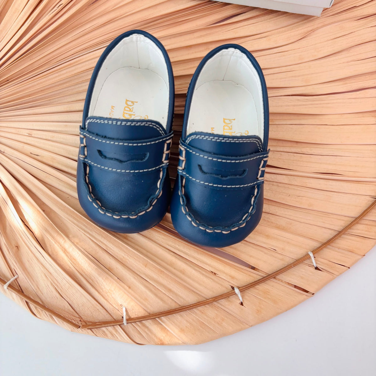 Mocassino Pelle Blu Baby Chick
