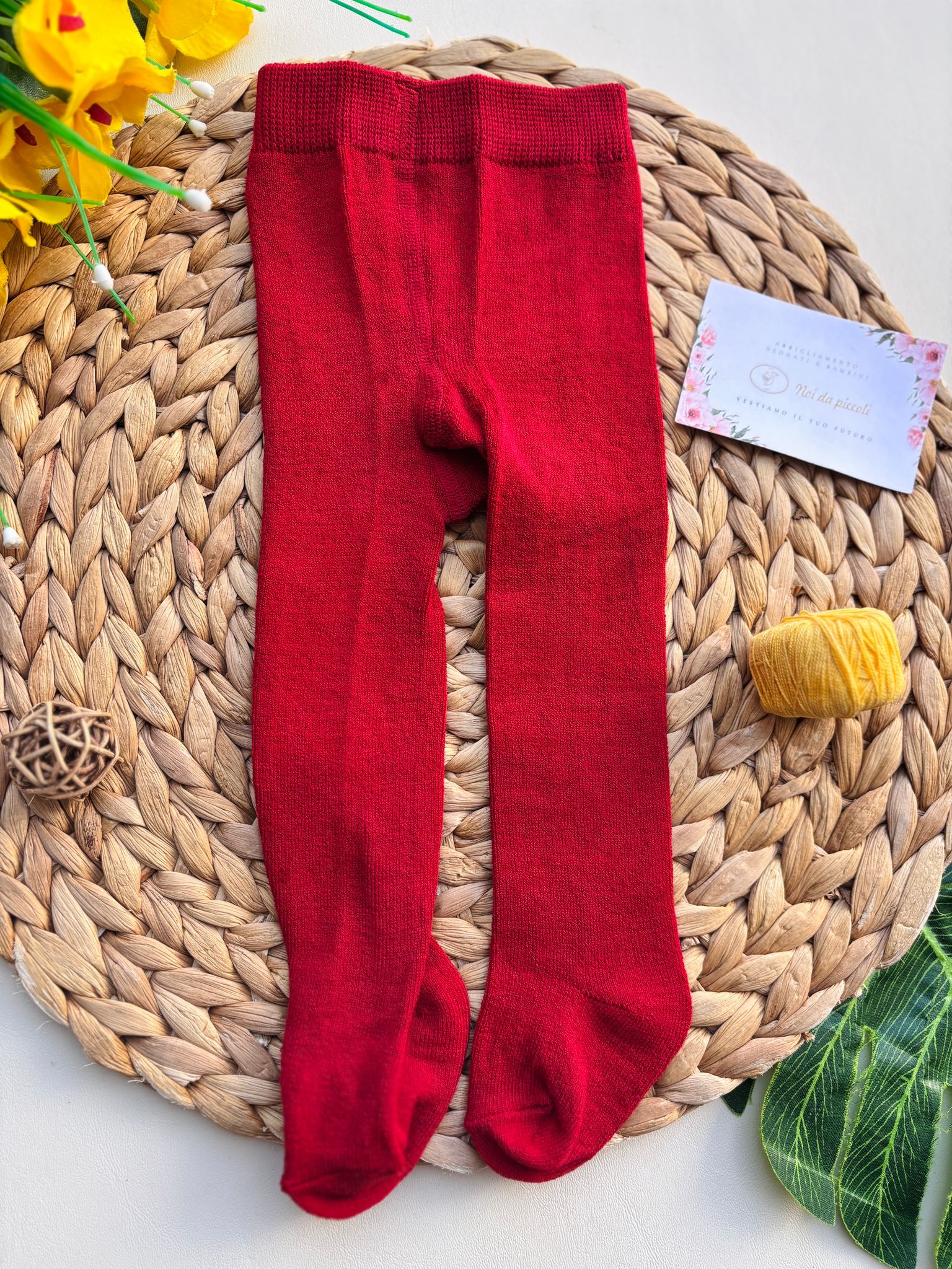 CALZE IN FILATO CALDO ROSSO - Noi da piccoli