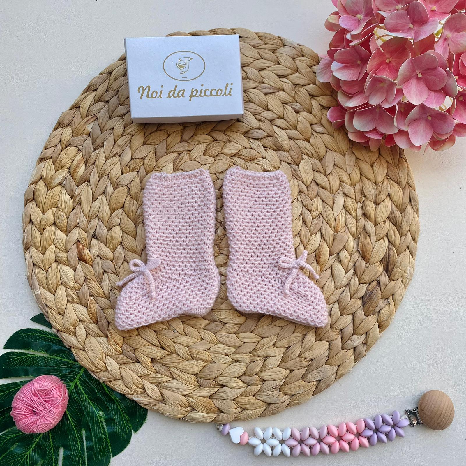 CALZINI CON FIOCCHETTO CINIGLIA ROSA - Noi da piccoli