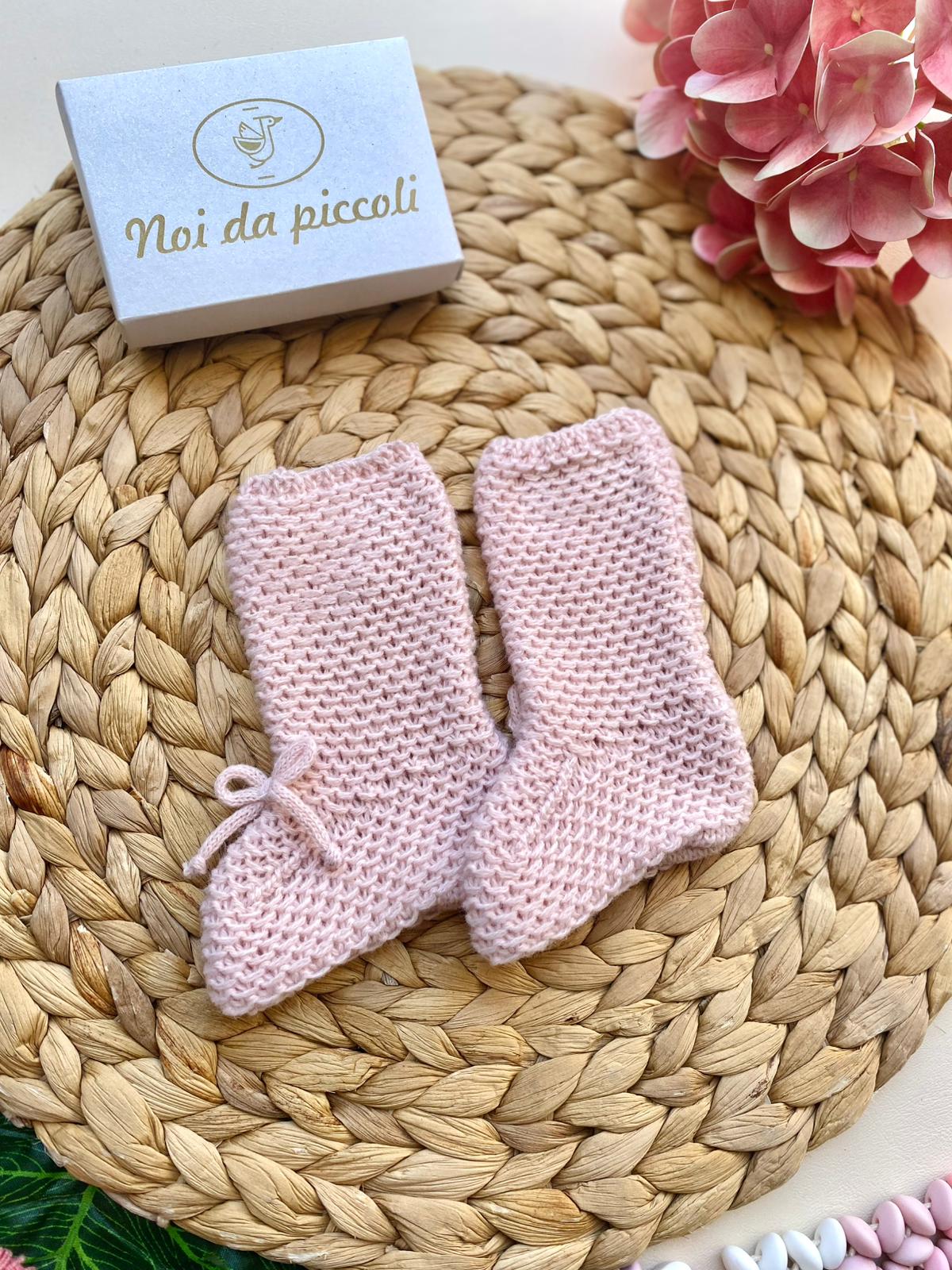 CALZINI CON FIOCCHETTO CINIGLIA ROSA - Noi da piccoli