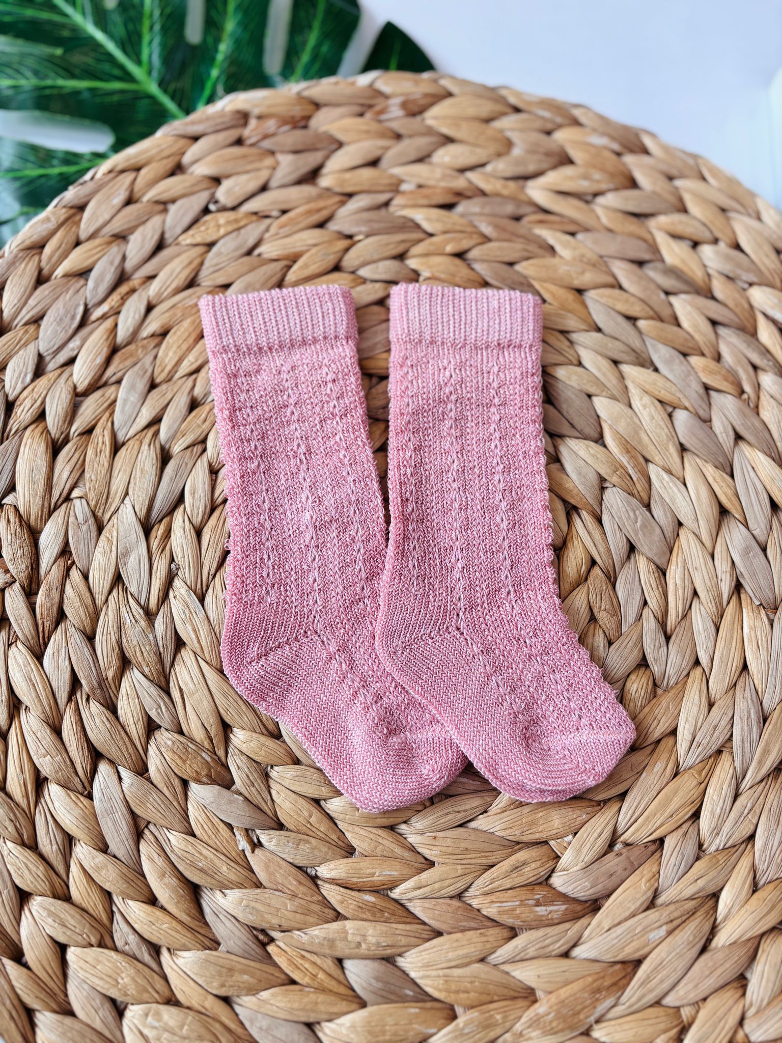 CALZINO TRAMATO 100 % COTONE ROSA CIPRIA - Noi da piccoli