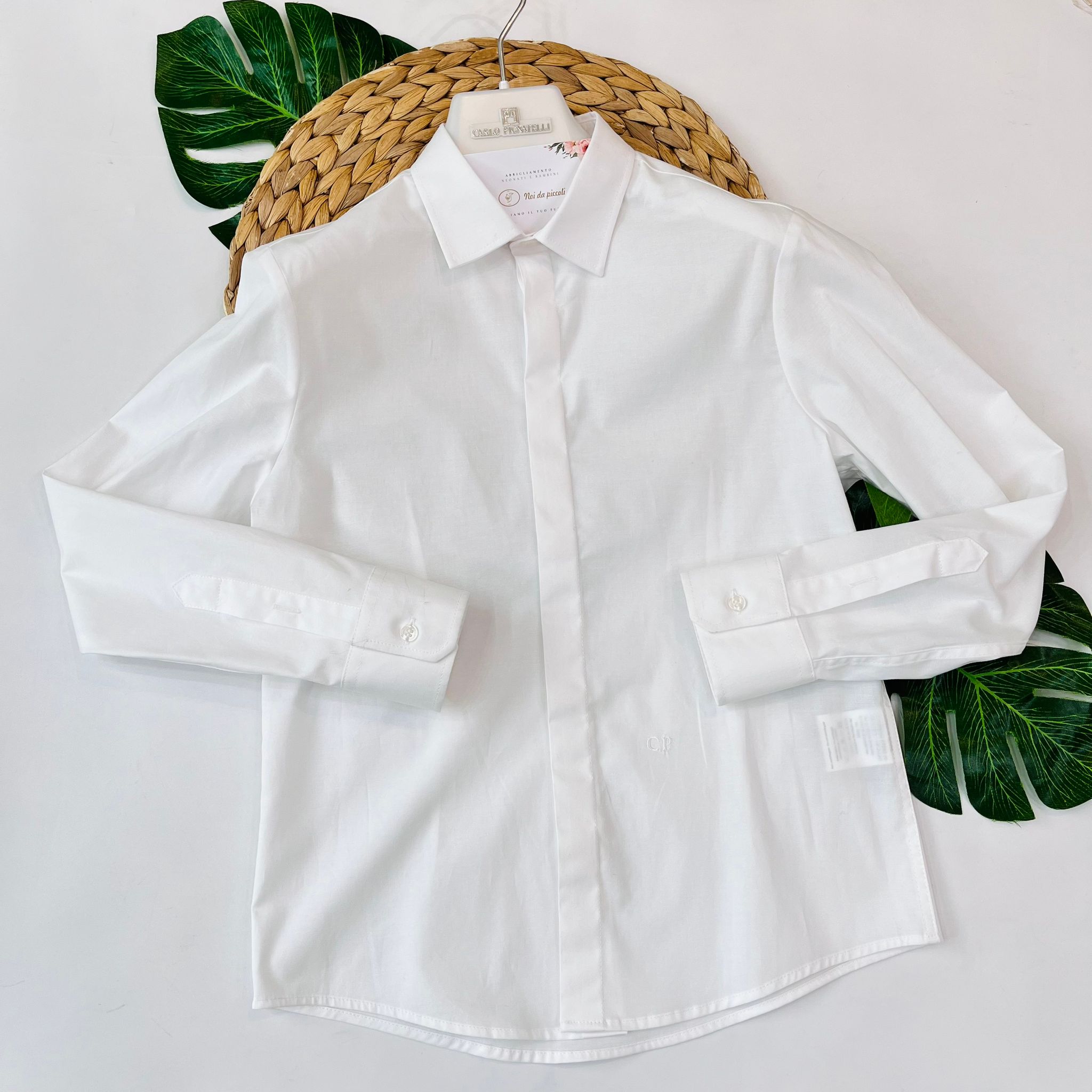 CAMICIA 100 % COTONE BIANCO - Noi da piccoli