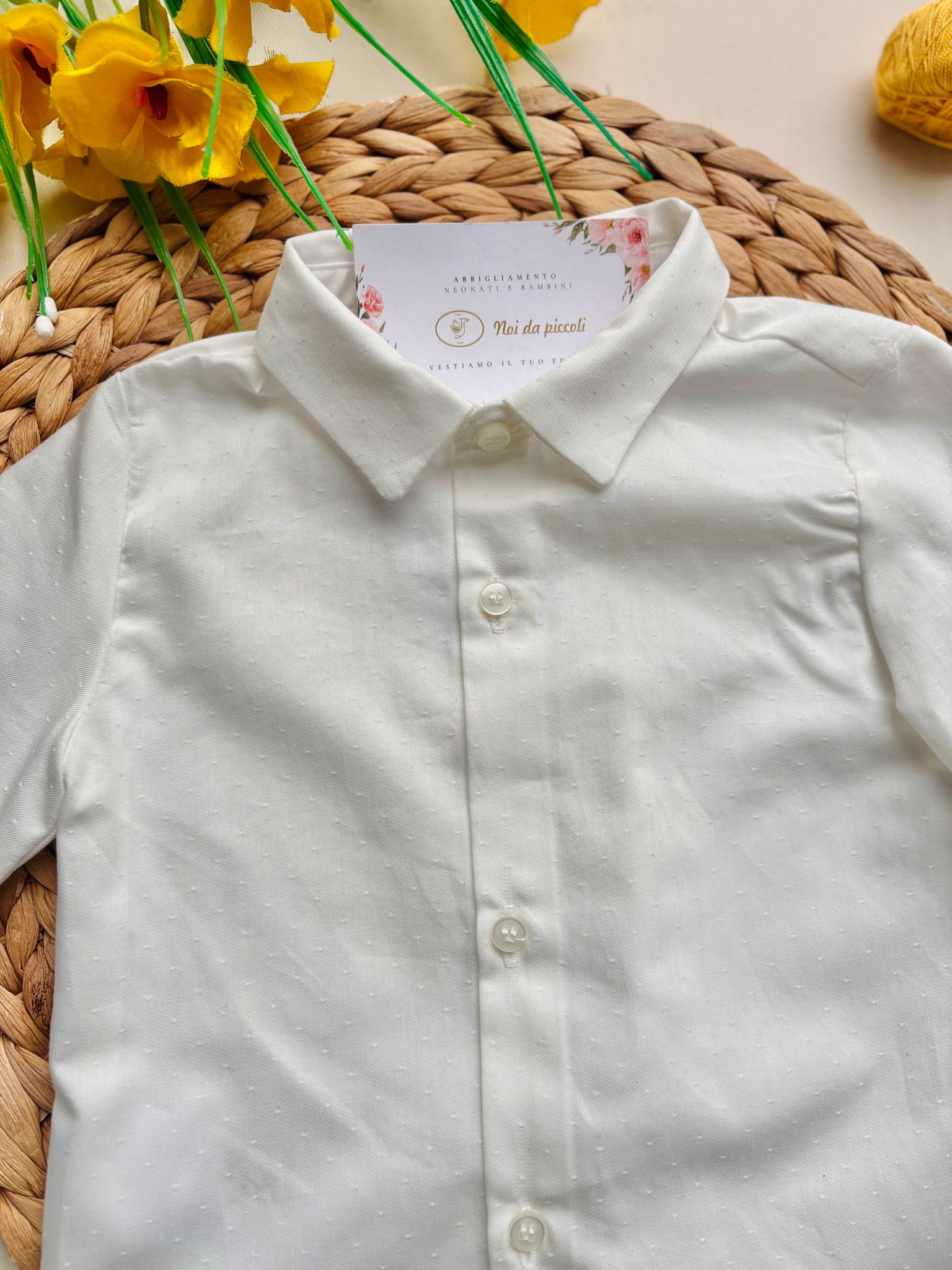 CAMICIA 100% COTONE BIANCO - Noi da piccoli