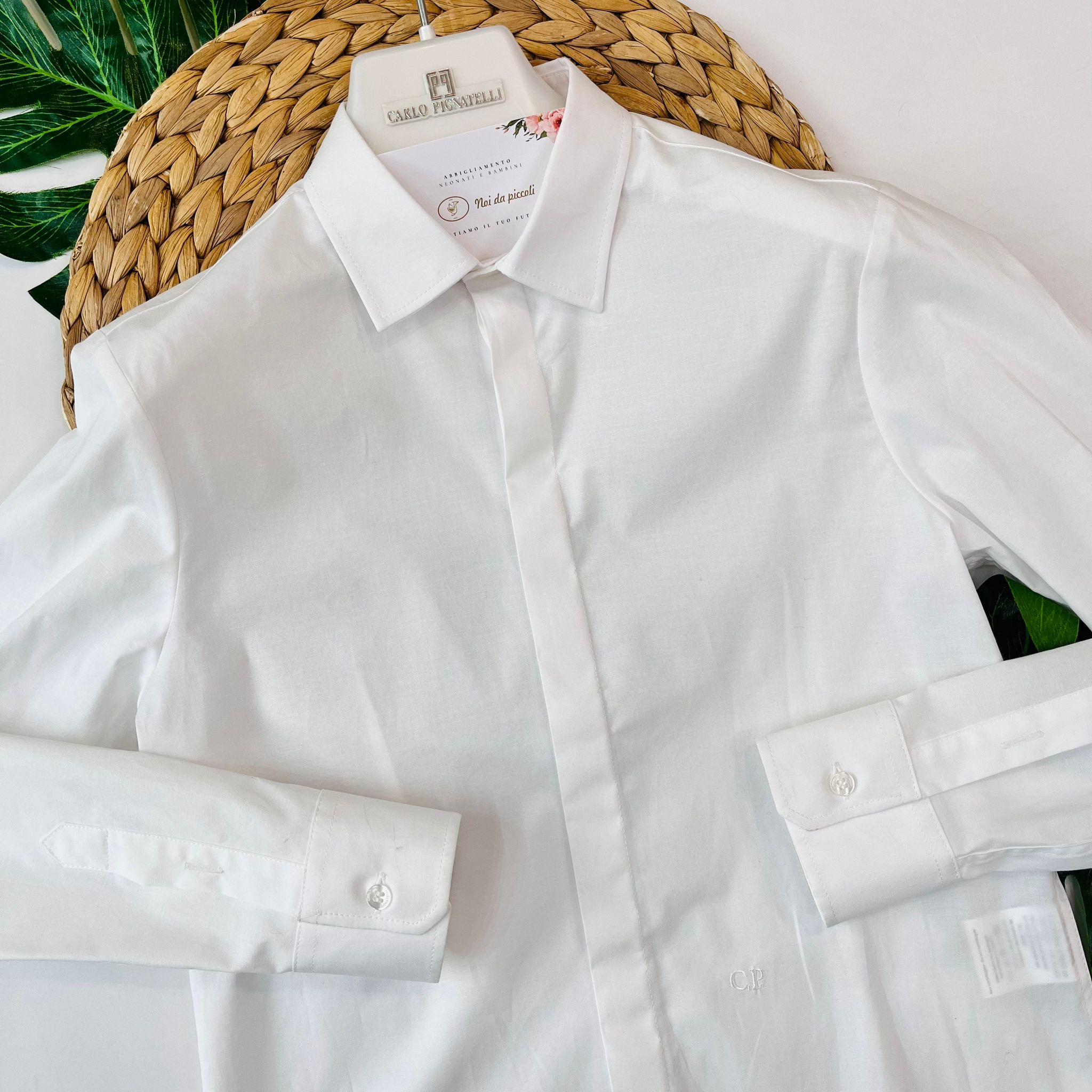 CAMICIA 100 % COTONE BIANCO - Noi da piccoli