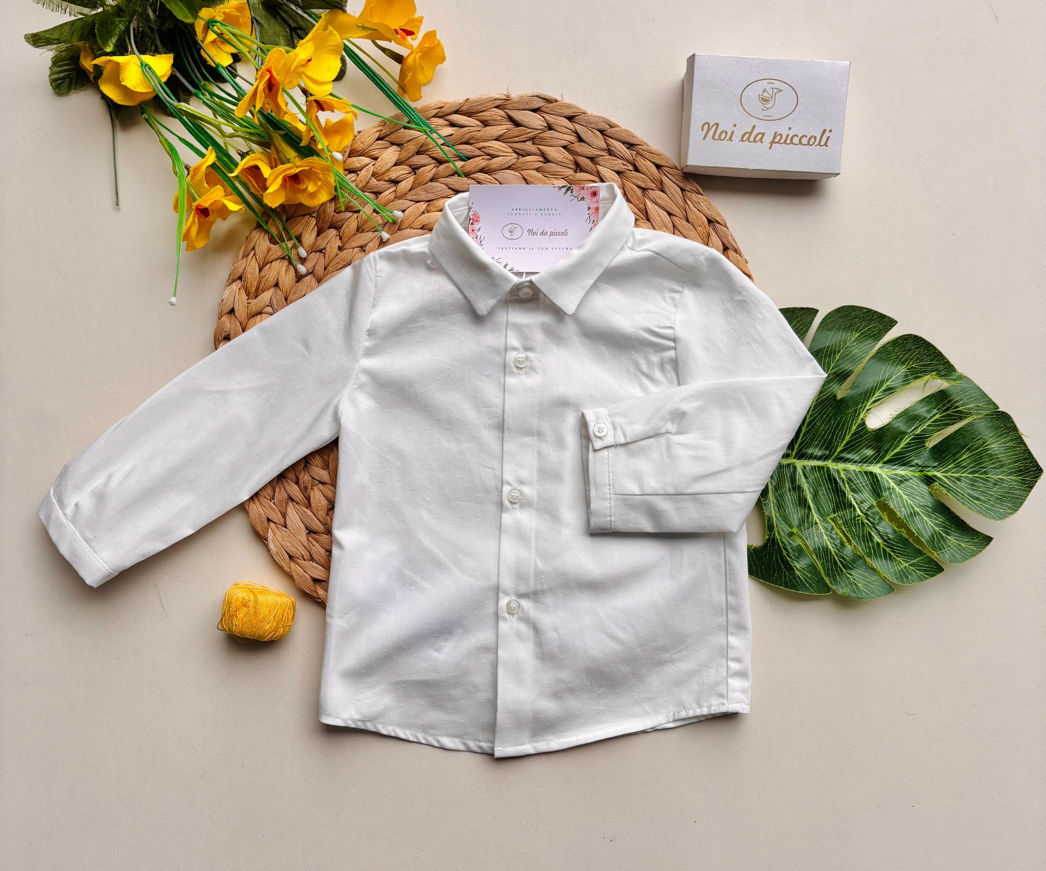 CAMICIA 100% COTONE BIANCO - Noi da piccoli