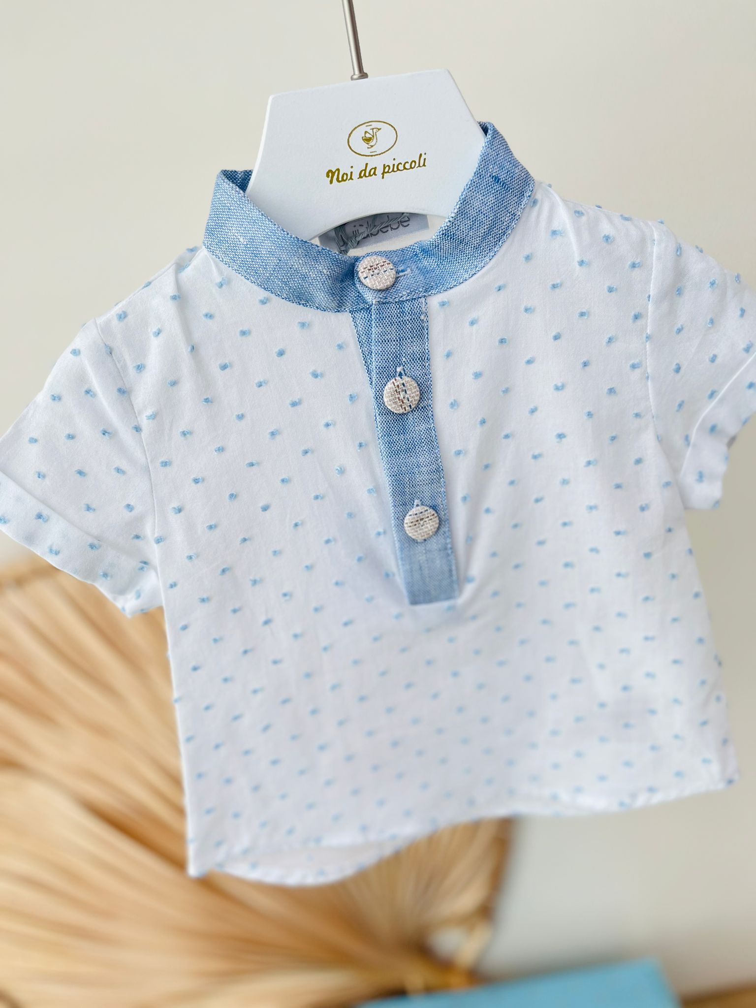CAMICIA 100 % COTONE CIELO - Noi da piccoli